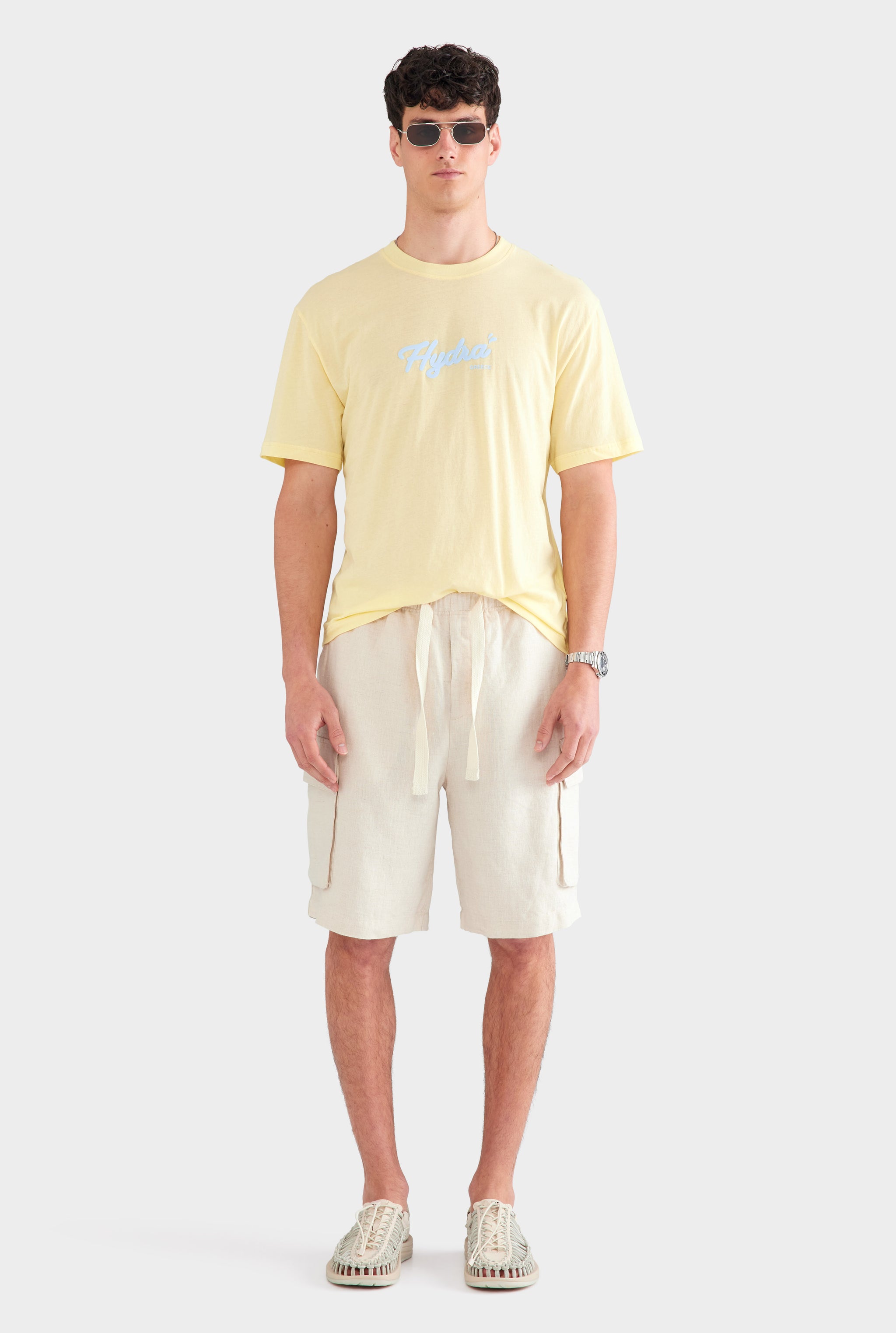 Relaxed Linen Cargo Short - Sand