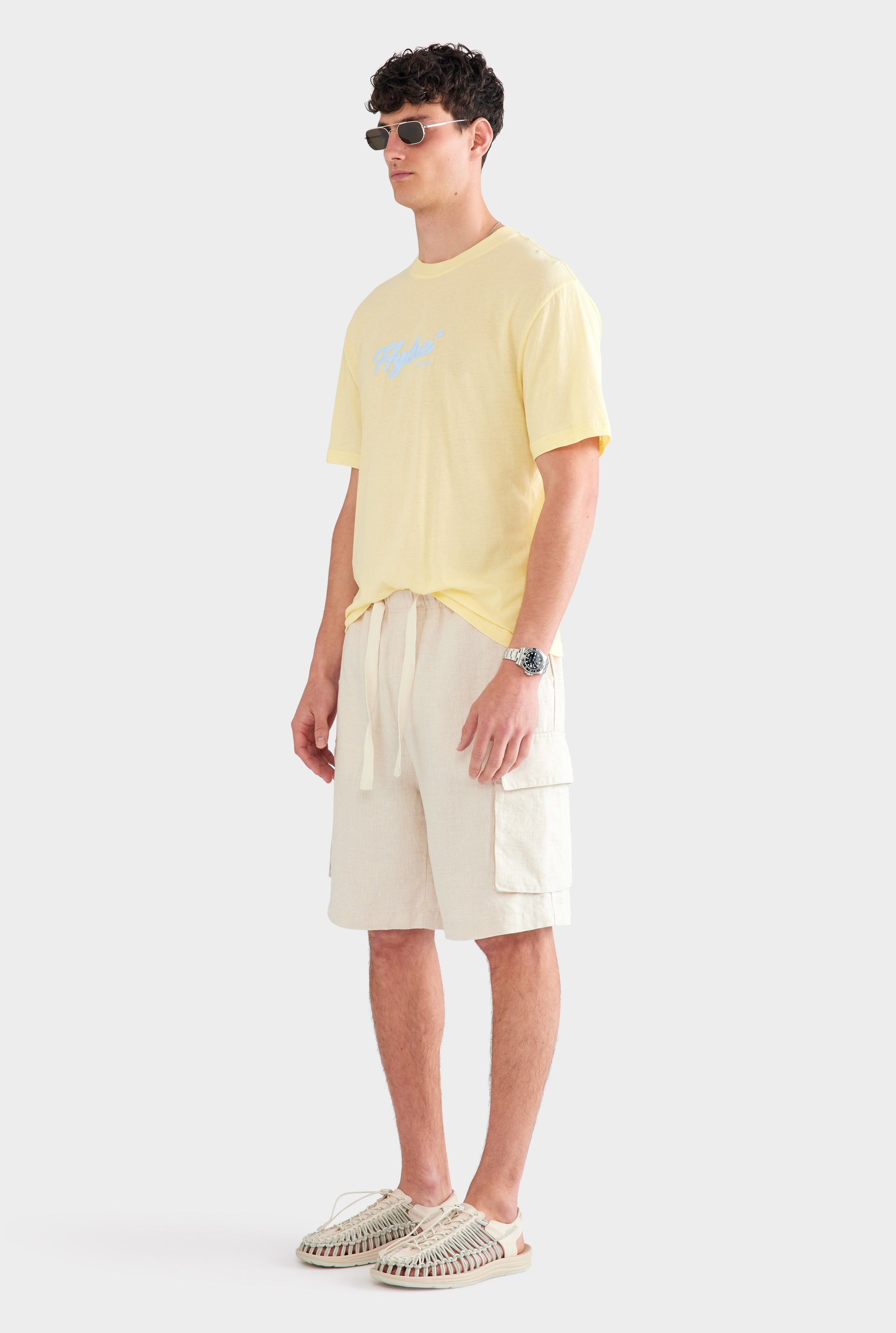 Relaxed Linen Cargo Short - Sand