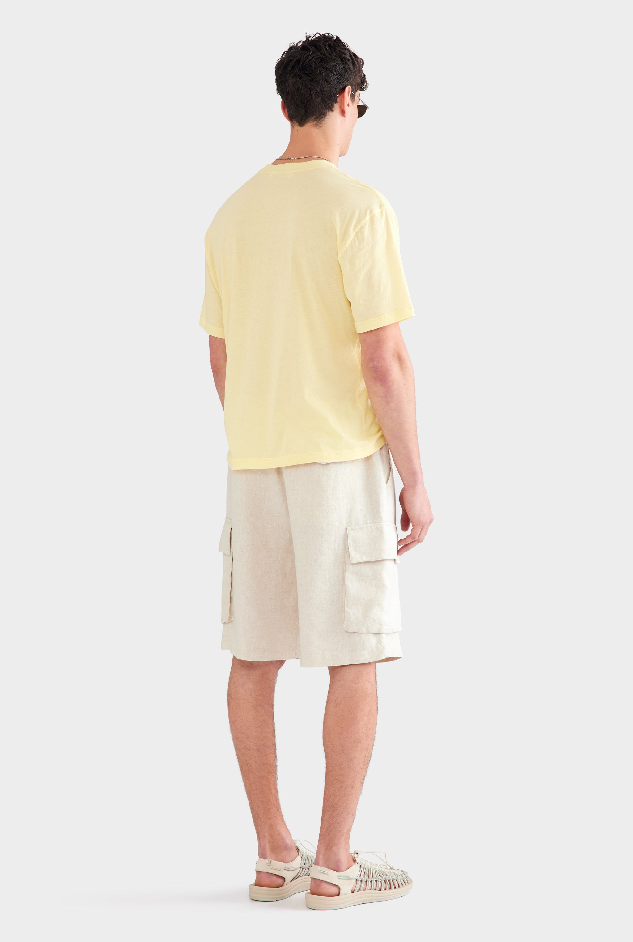 Relaxed Linen Cargo Short - Sand