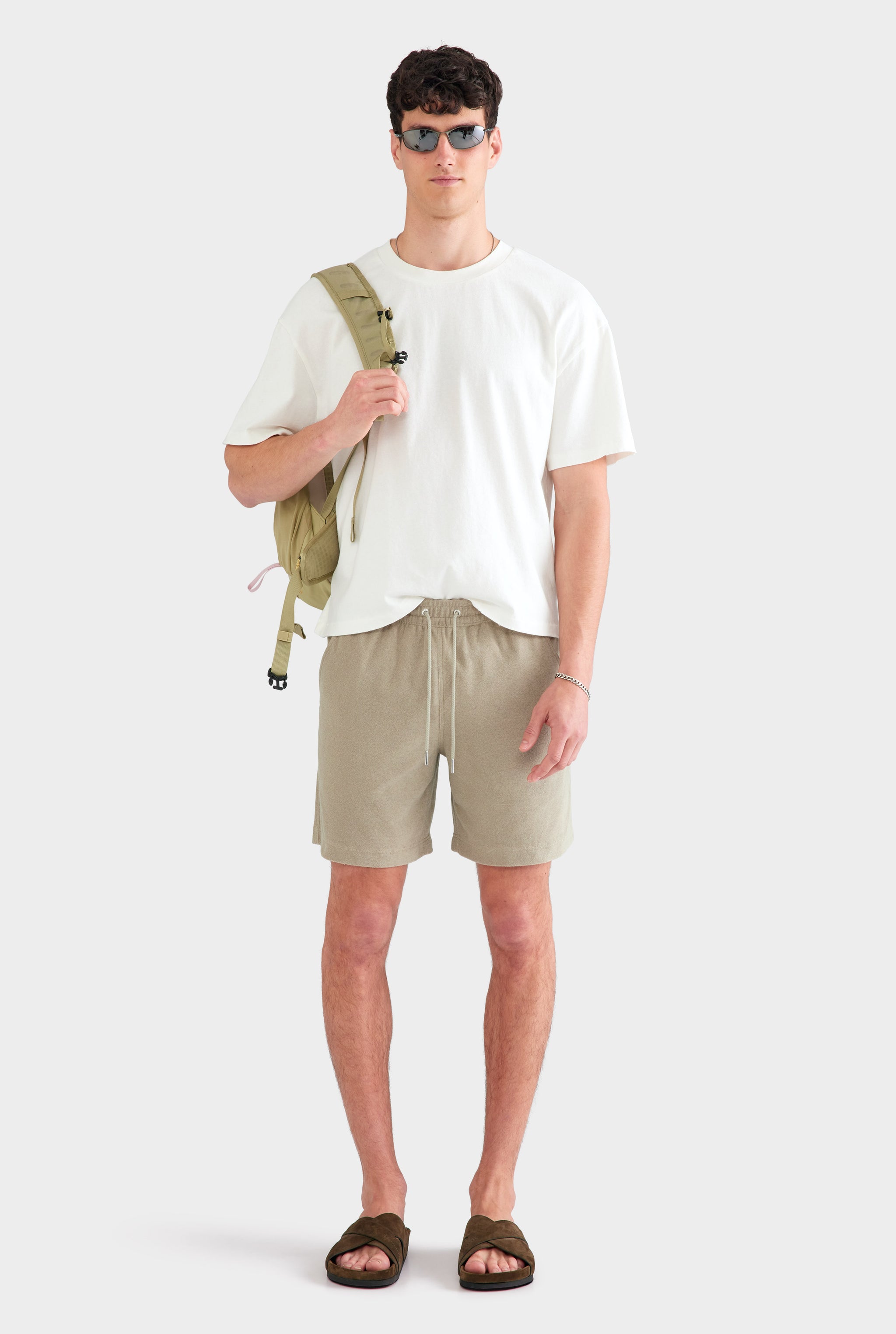 Terry Lounge Short - Olive Taupe