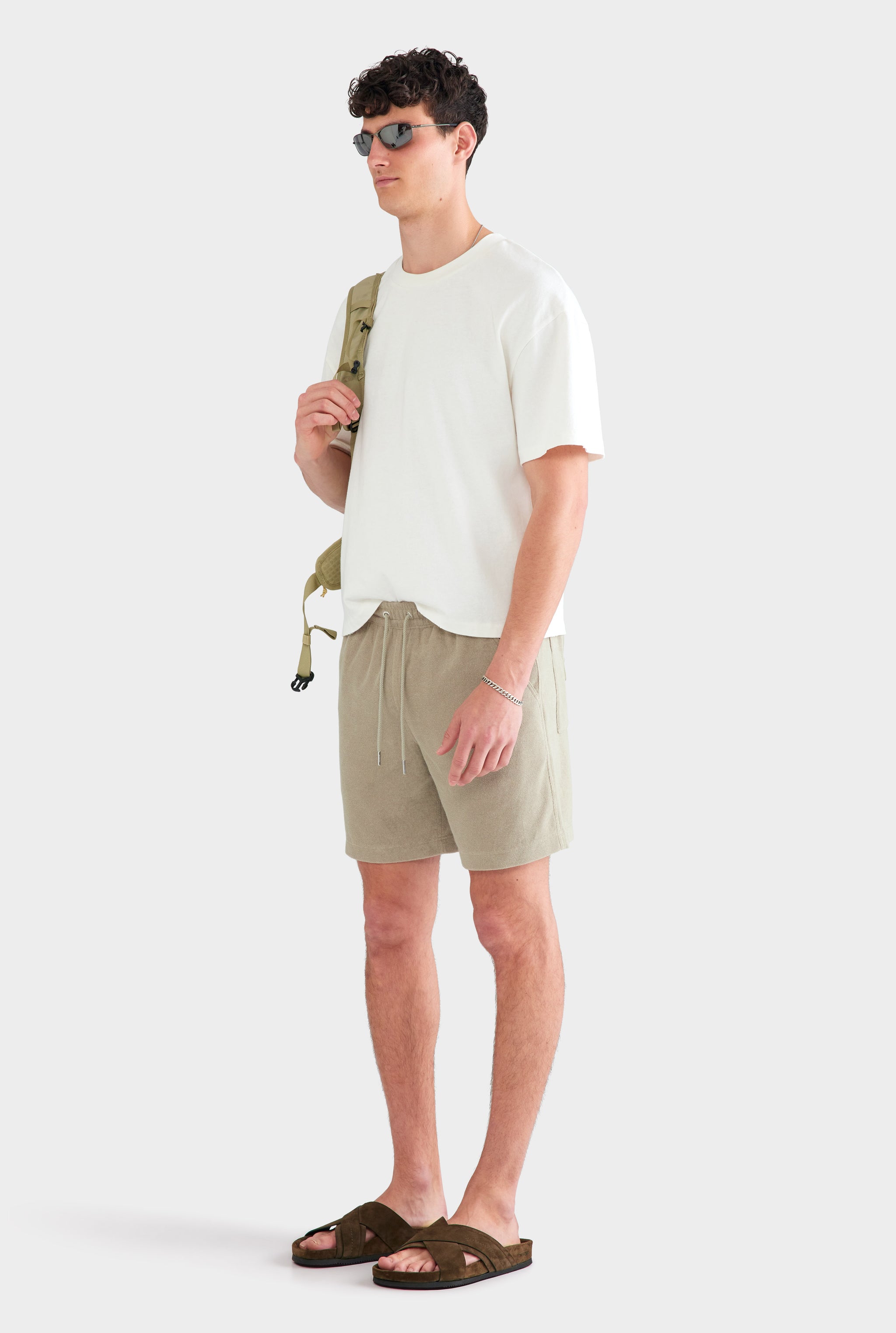 Terry Lounge Short - Olive Taupe