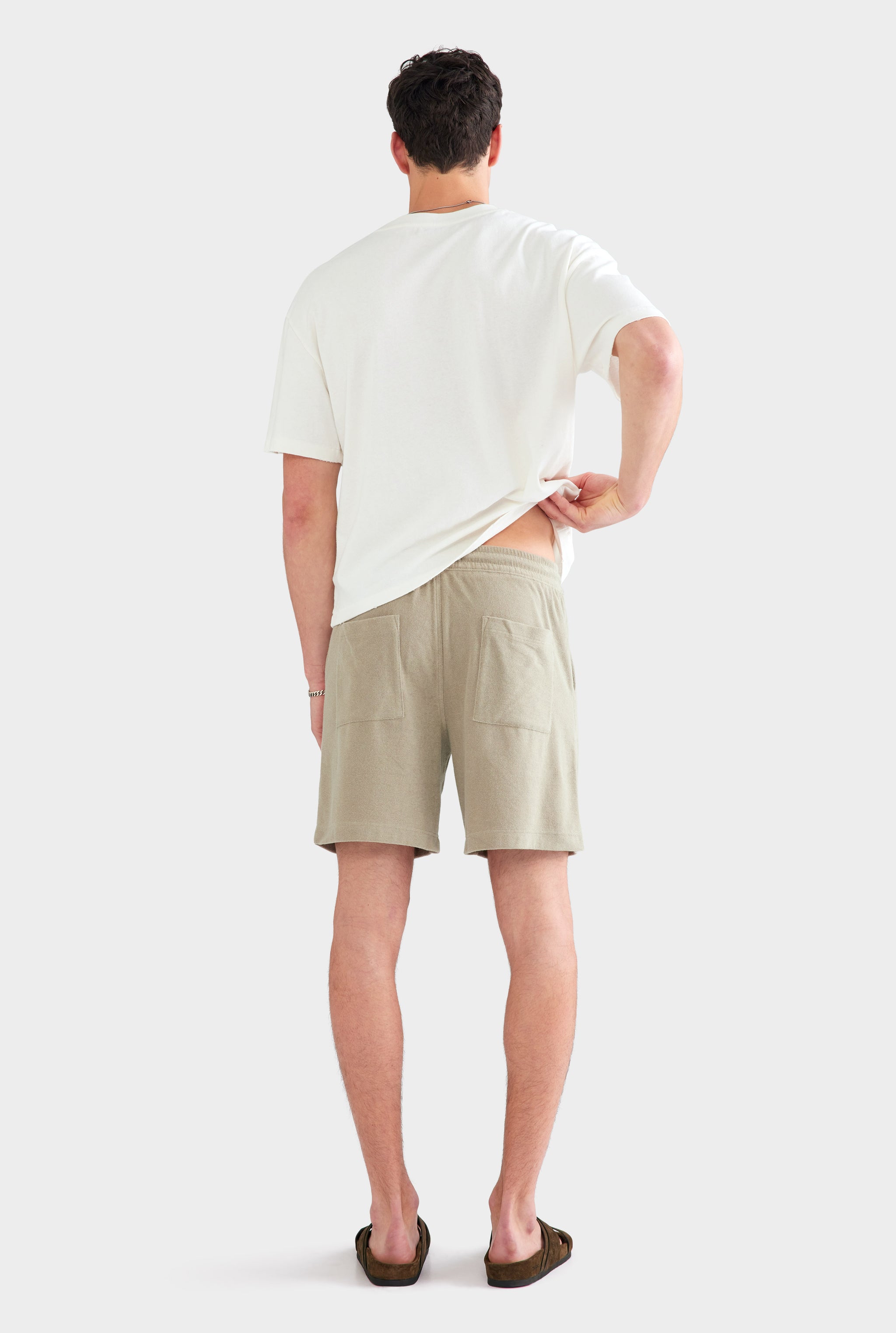 Terry Lounge Short - Olive Taupe