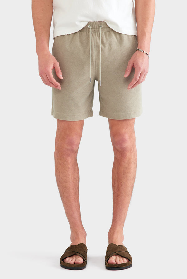 Terry Lounge Short - Olive Taupe