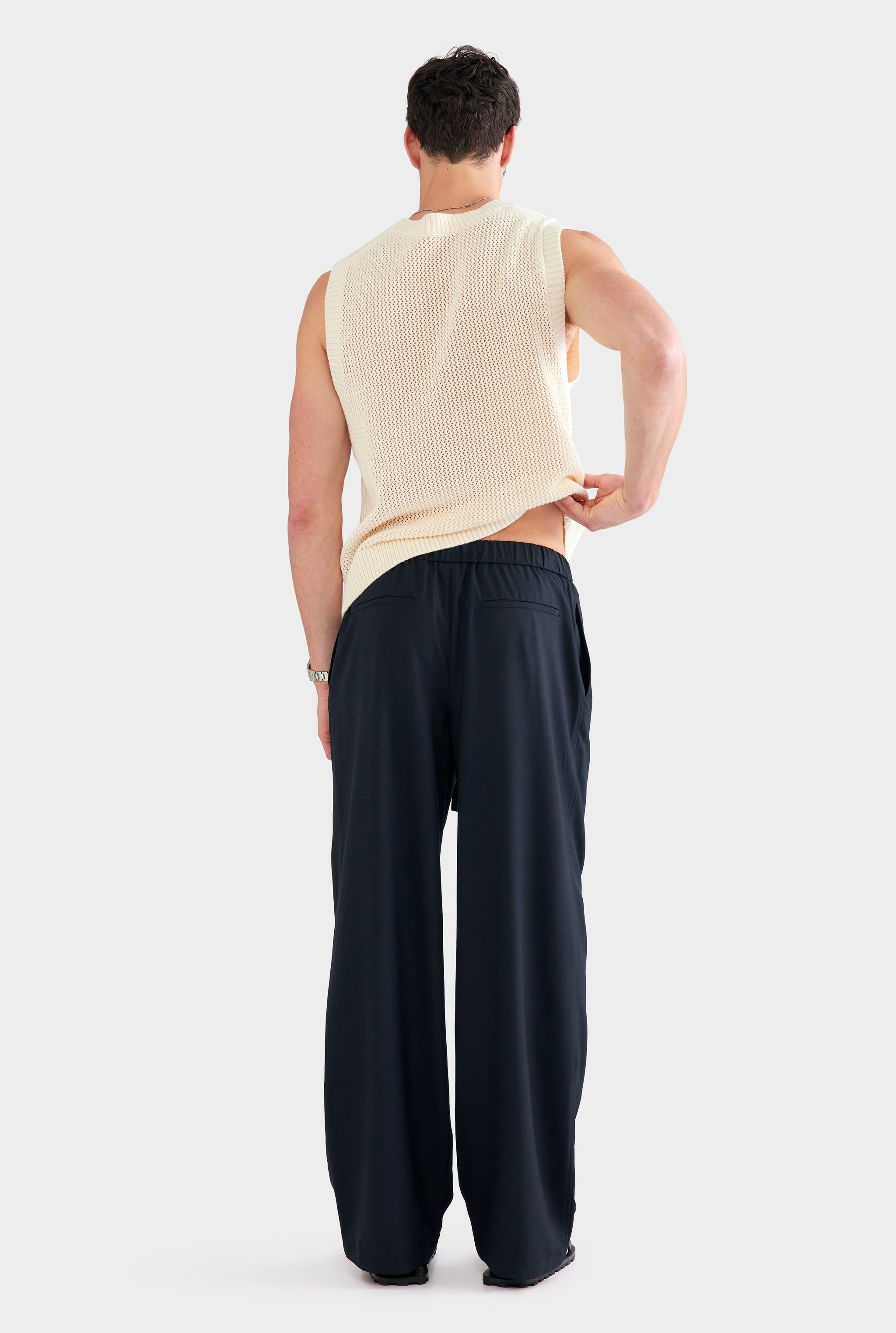Wool Relaxed Pant - Black