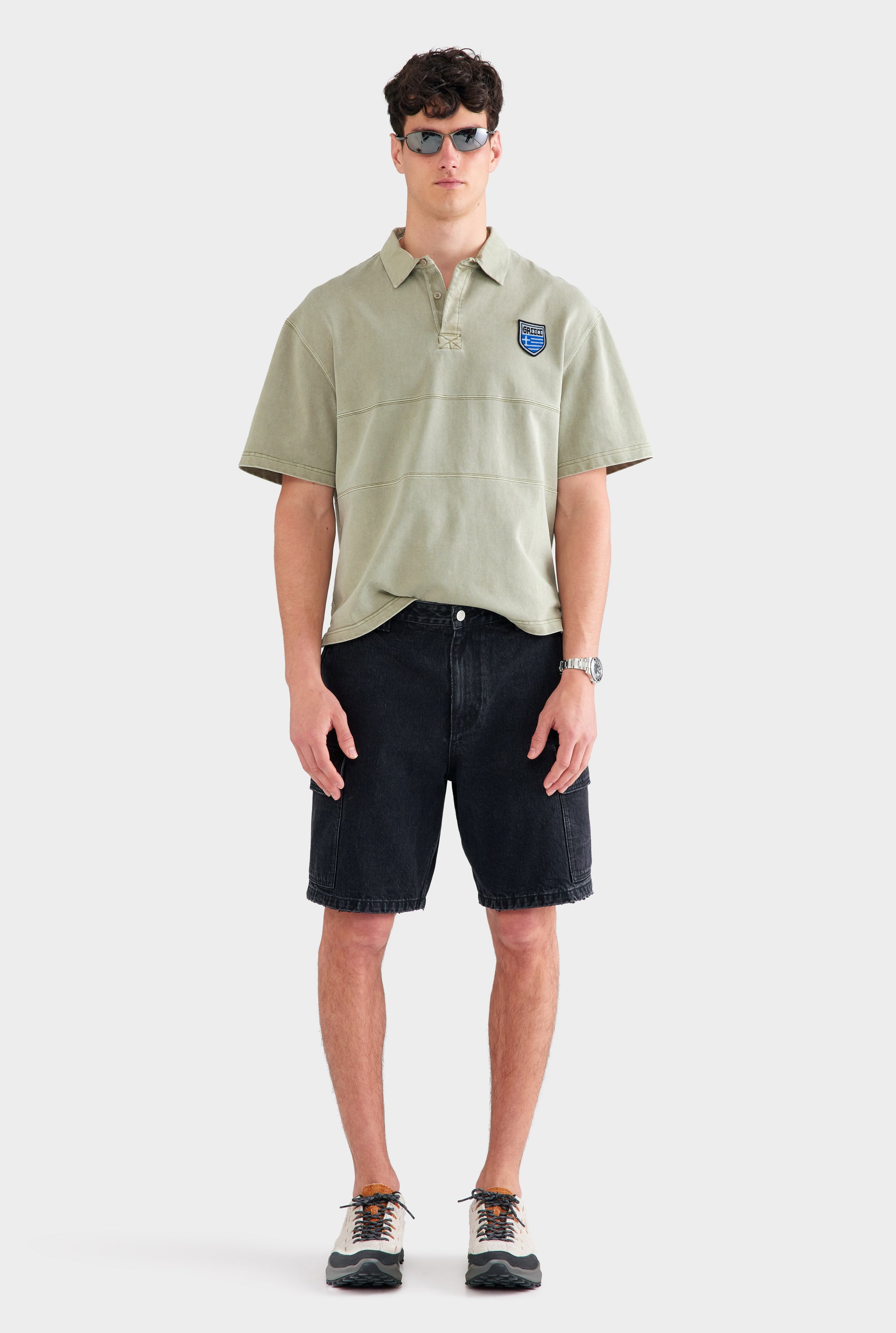 Denim Cargo Short - Washed Black