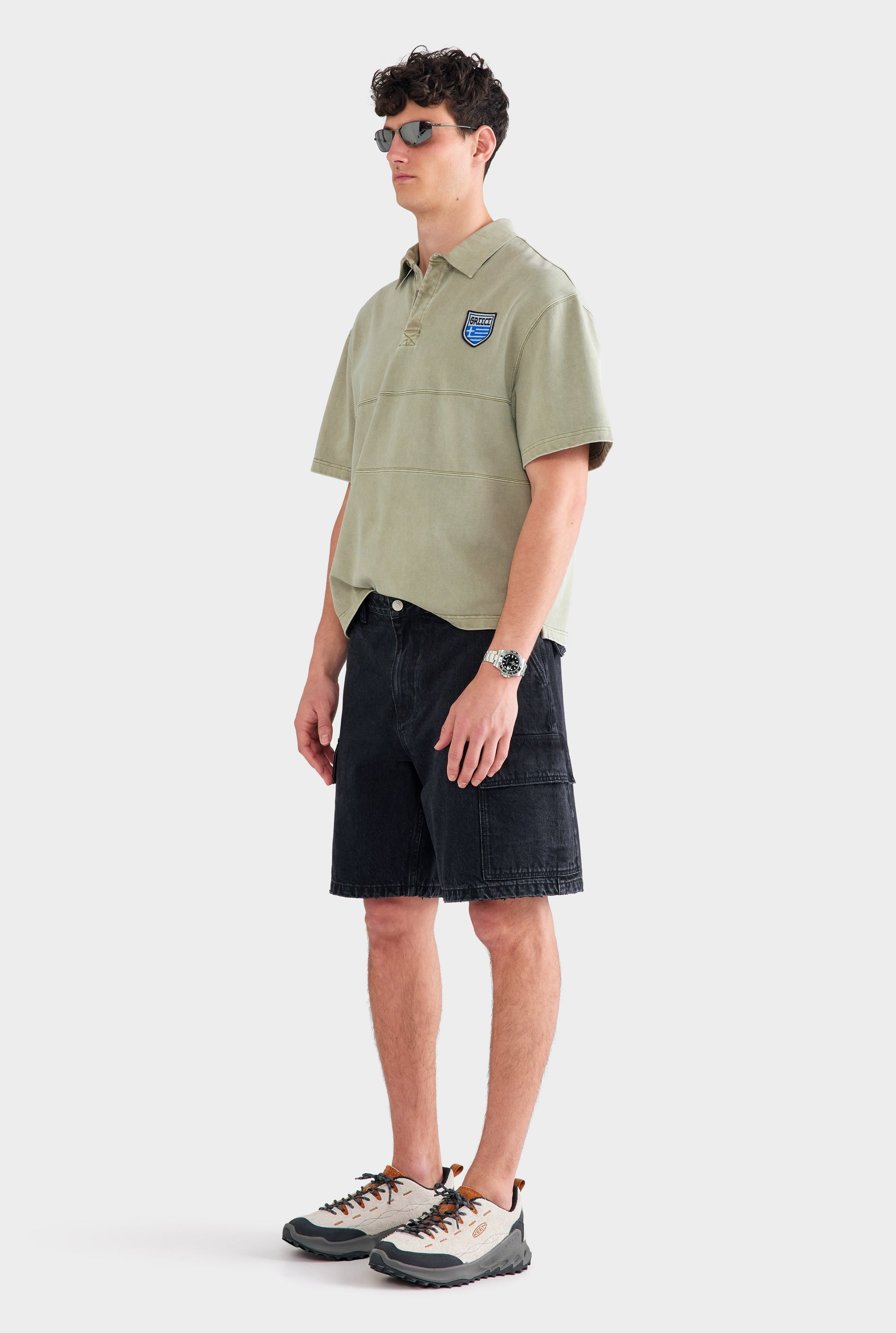 Denim Cargo Short - Washed Black