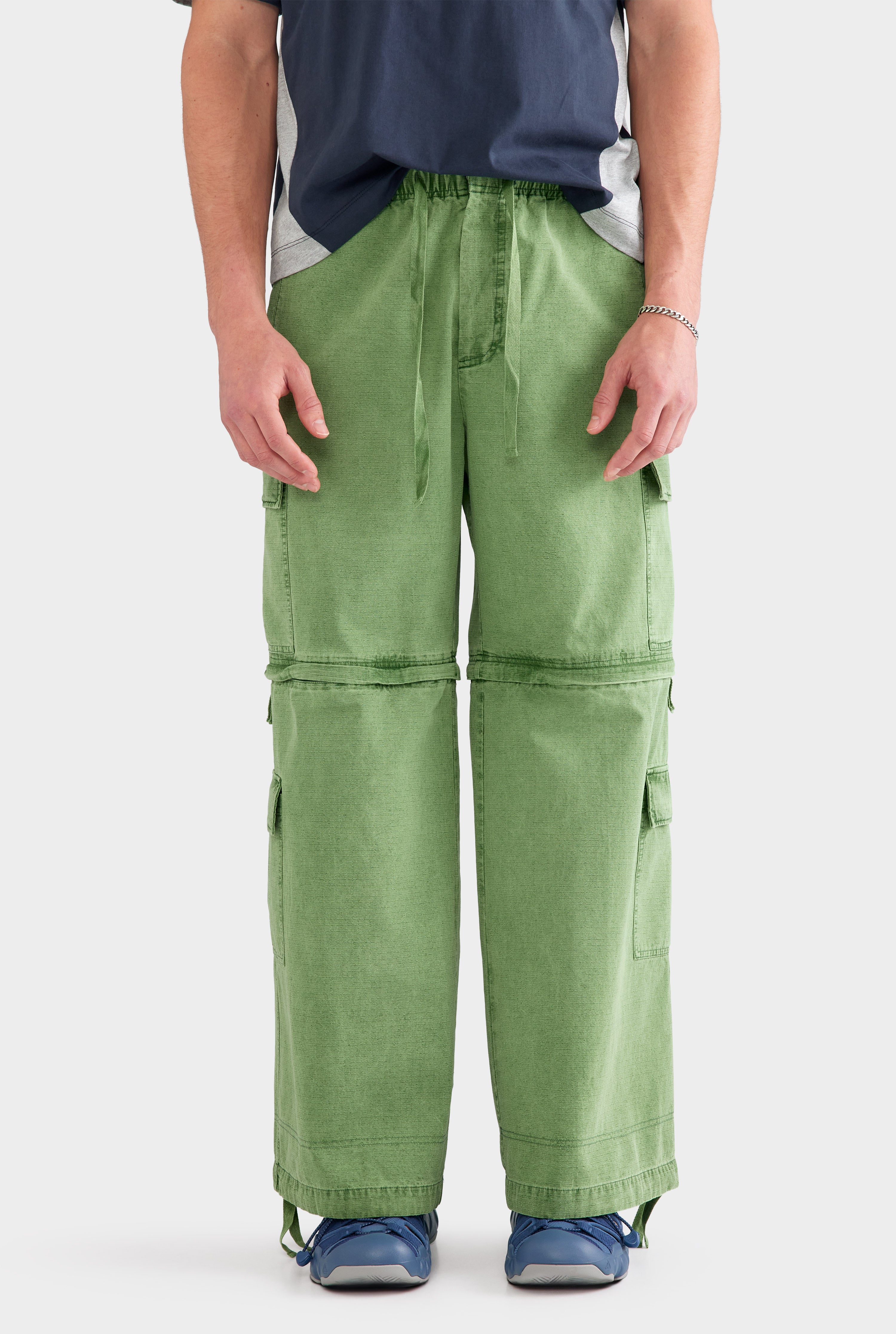 Pigment Dyed Ripstop Zip Off Pant - Washed Ivy Green