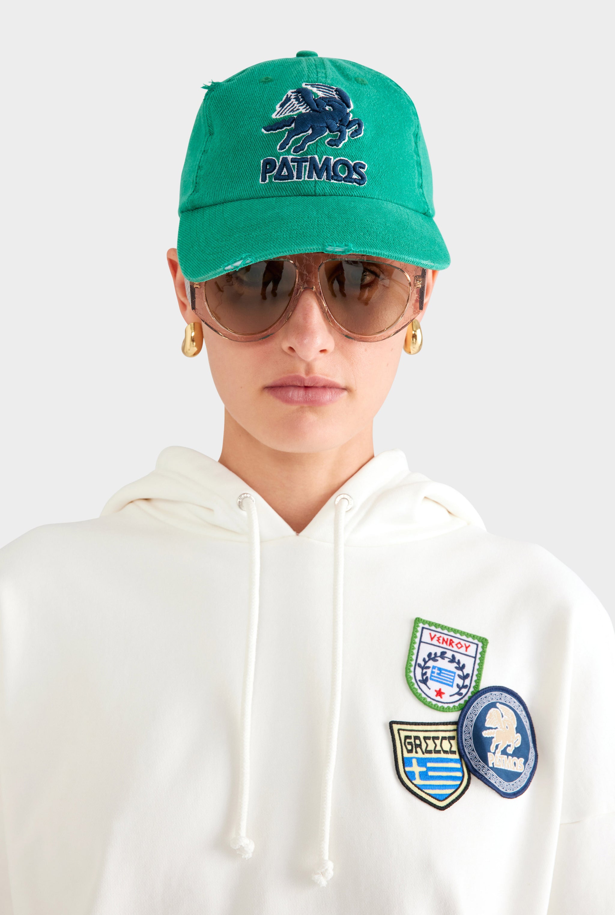 Patmos Distressed Twill Cap - Washed Ivy Green