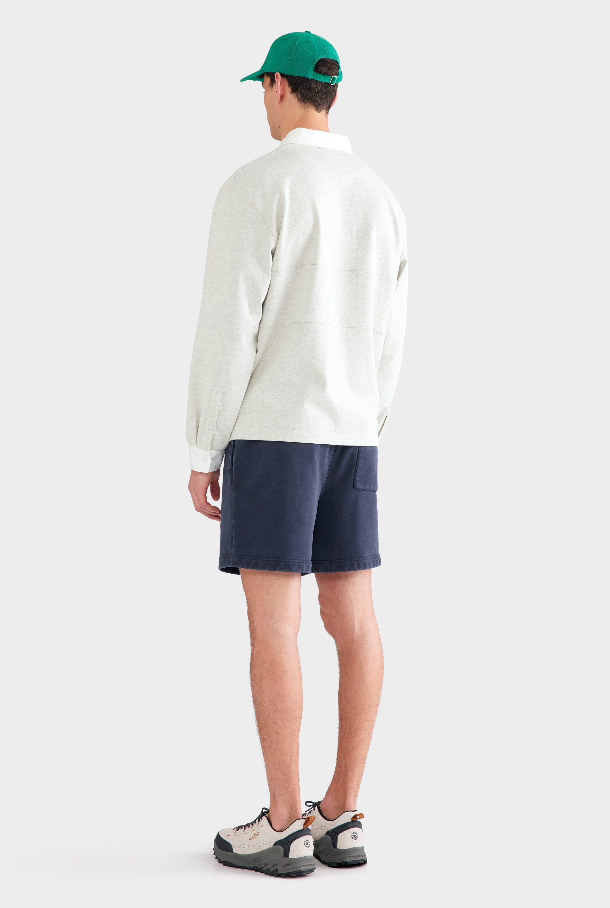 Pigment Dyed Fleece Track Short - Washed Navy