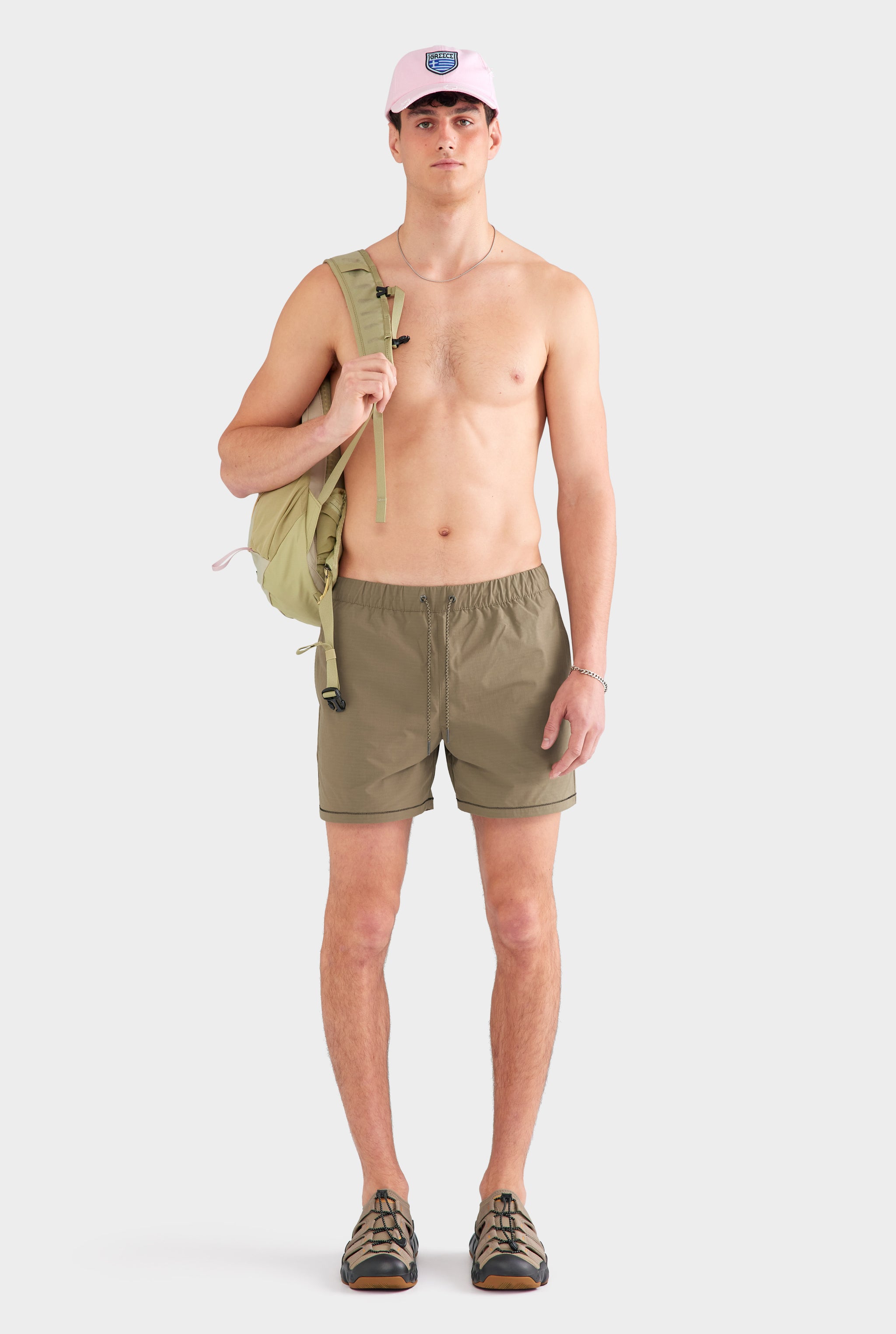 Zig Zag Ripstop Swim Short - Olive