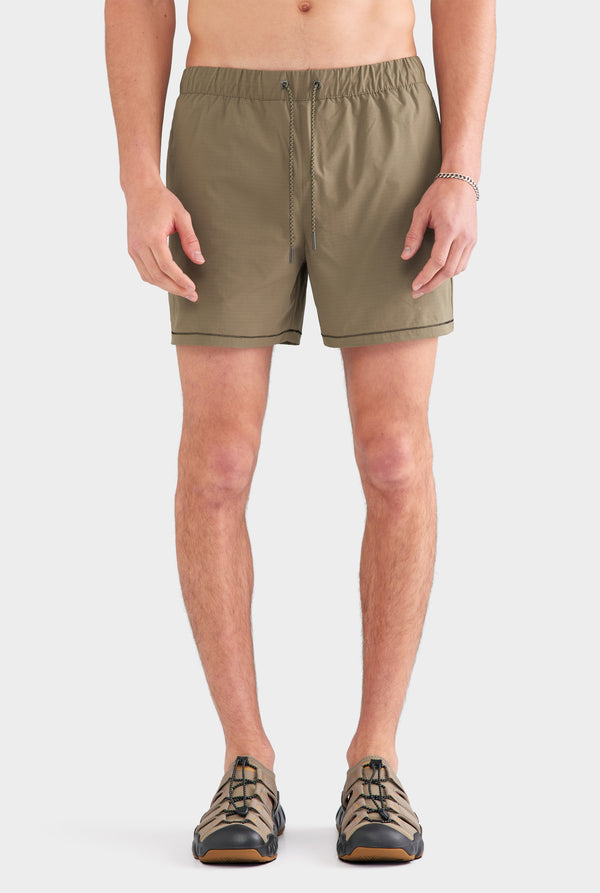 Zig Zag Ripstop Swim Short - Olive