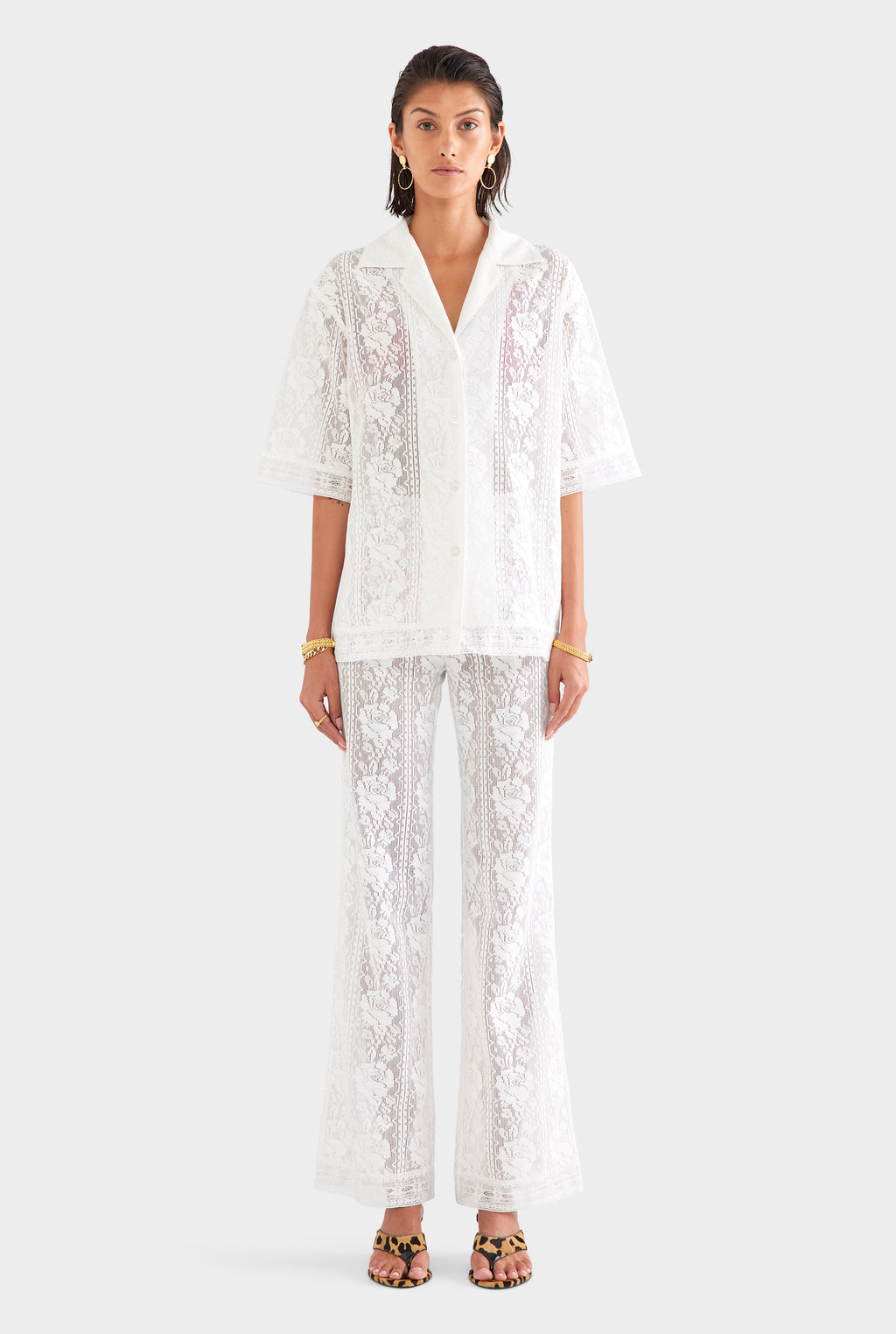 Cotton Lace Shirt - Off White