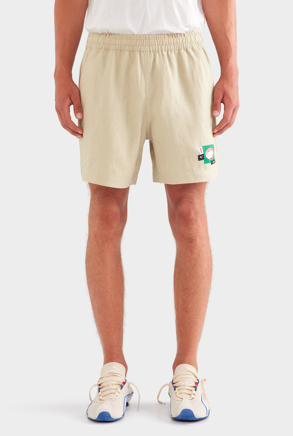 Lounge Short - Light Taupe/Multi Patch