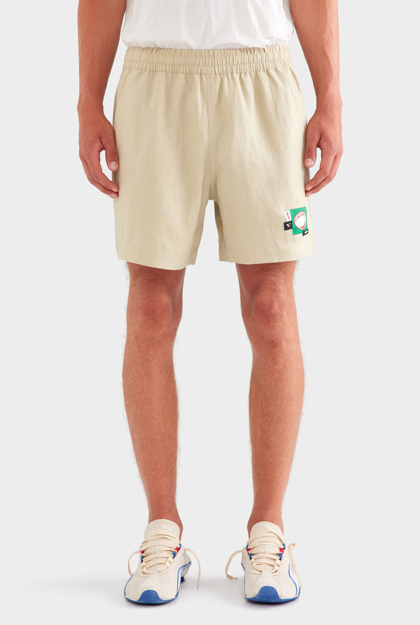 Lounge Short - Light Taupe/Multi Patch