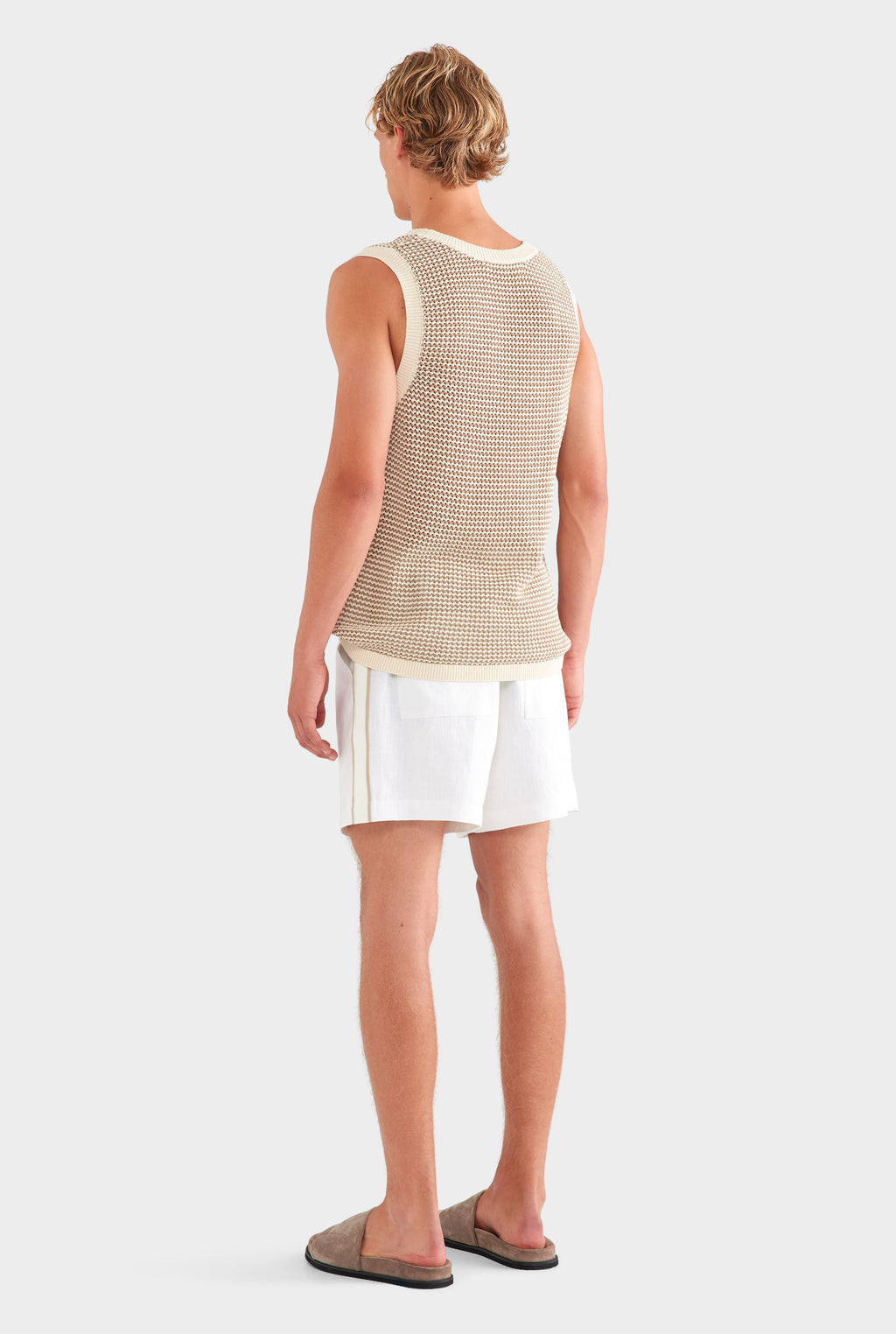 Lounge Short - White/Side Tape