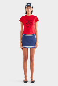 Track Jersey Mini Skirt - Navy/Off White