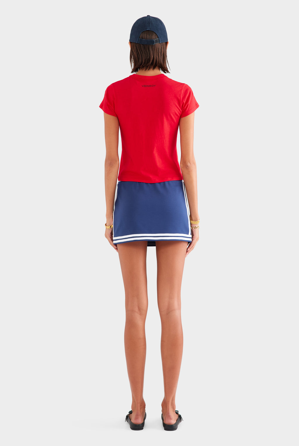 Track Jersey Mini Skirt - Navy/Off White