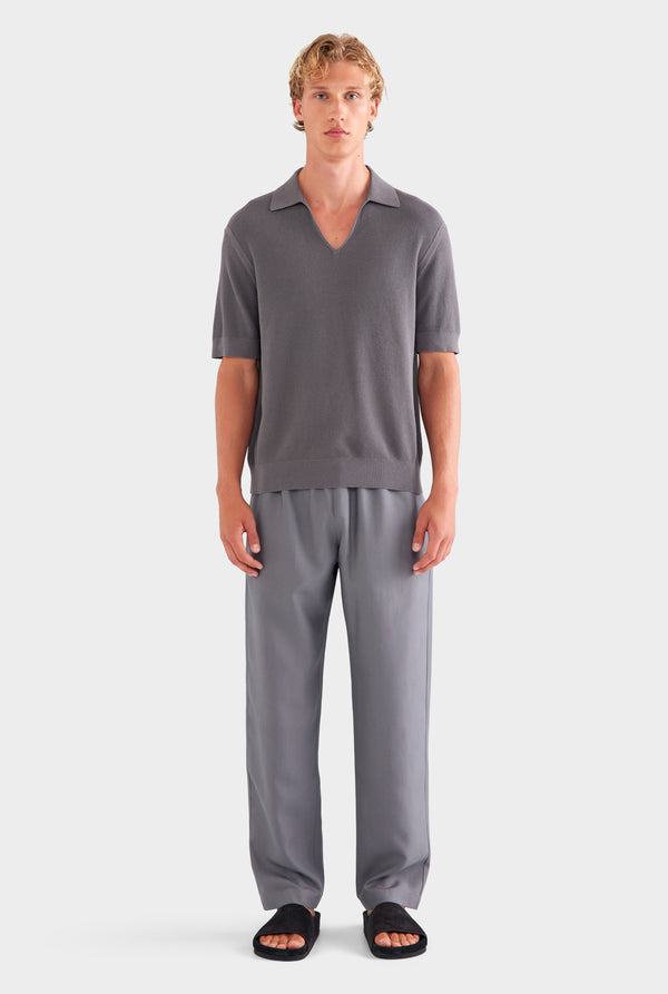 Lightweight Knit Polo - Granite Grey