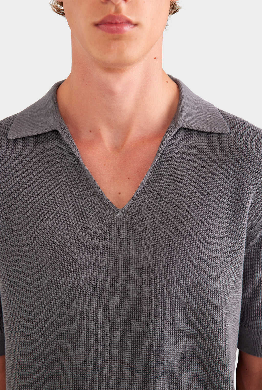 Lightweight Knit Polo - Granite Grey