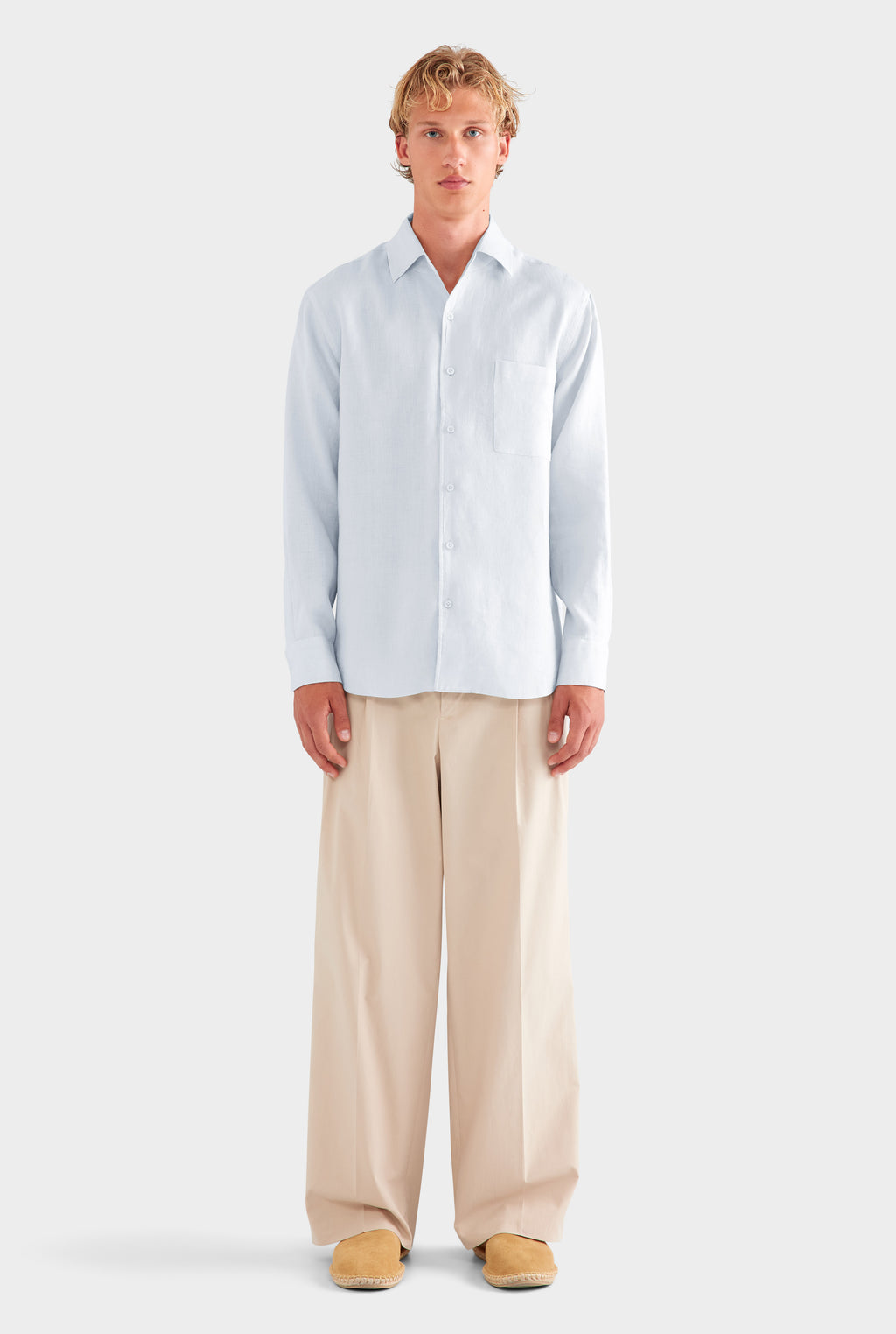 Relaxed Linen Shirt - Light Blue