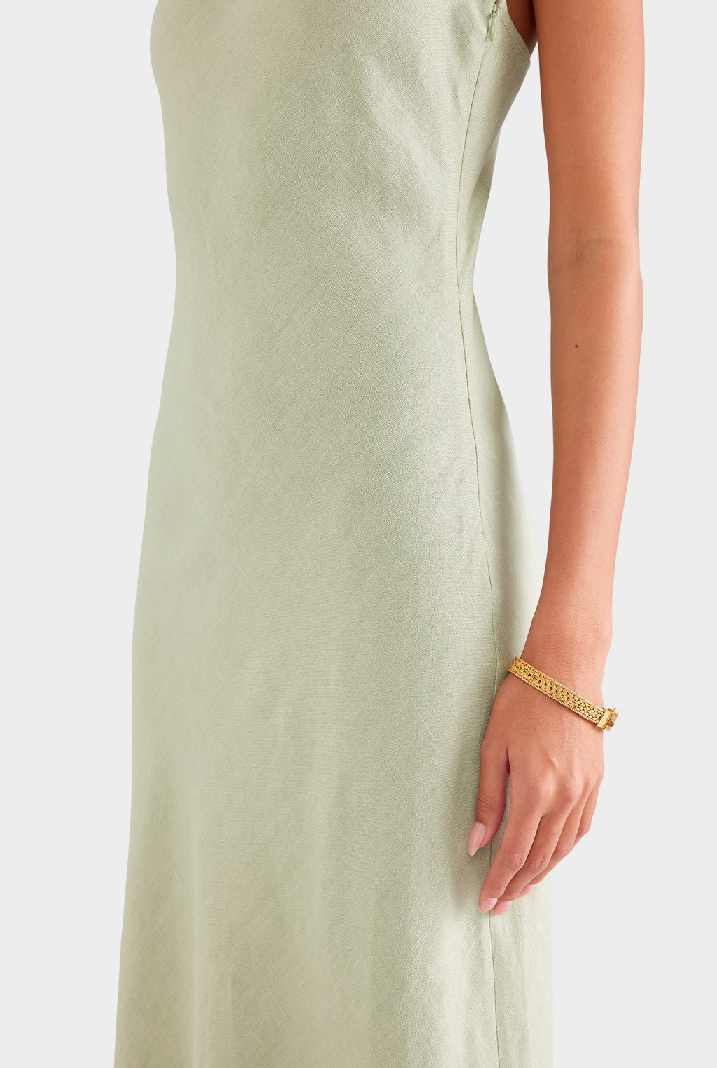 Linen Slip Dress - Pale Pistachio