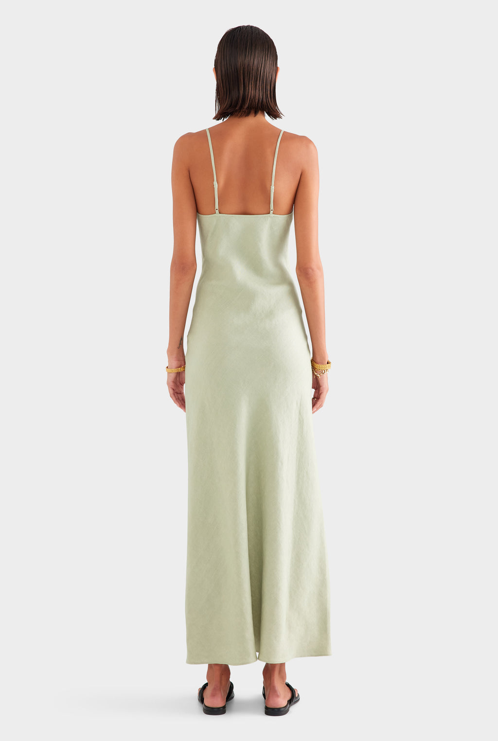 Linen Slip Dress - Pale Pistachio