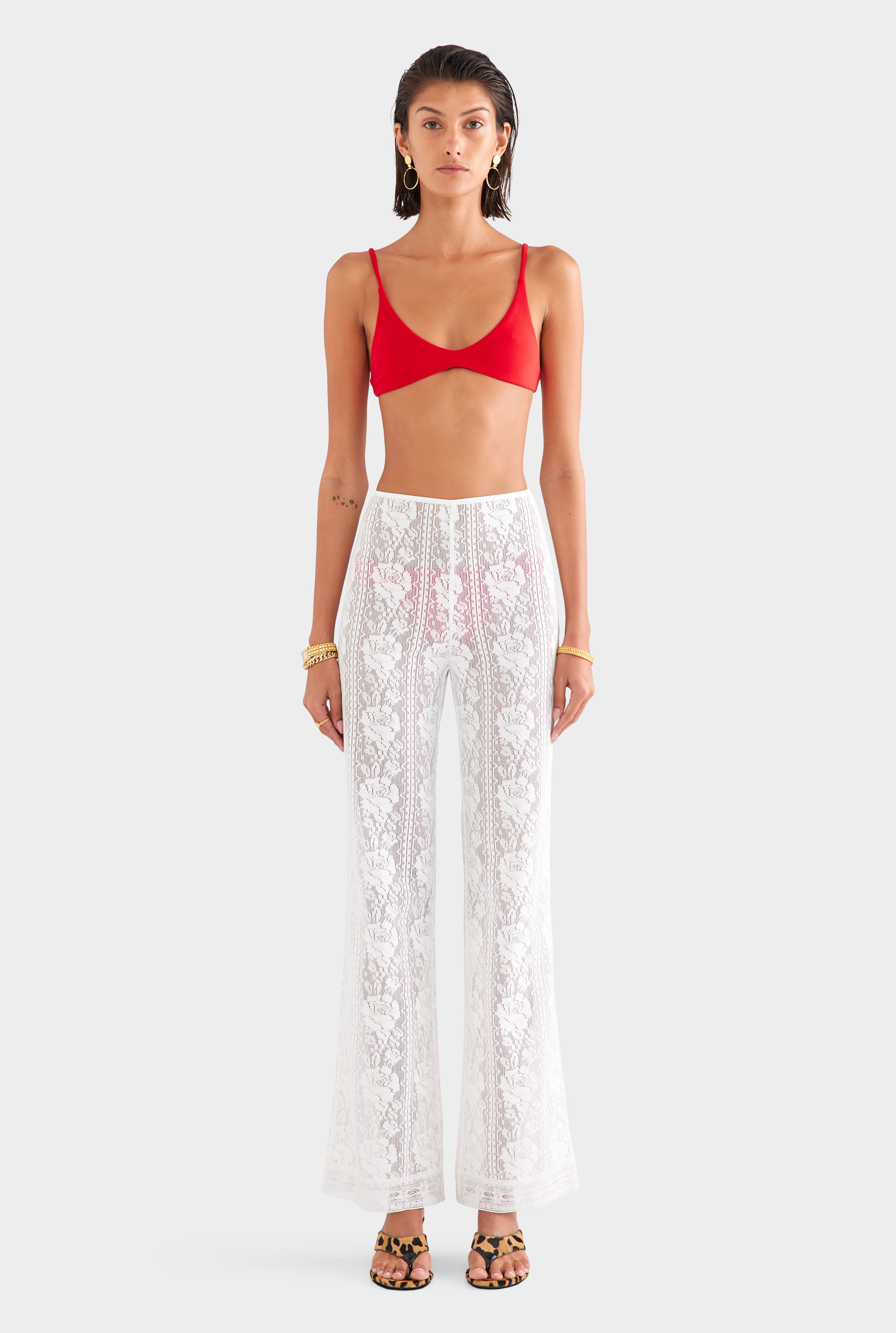 Lace Pynt Womens Cotton Lace Pant Off White | Venroy – VENROY