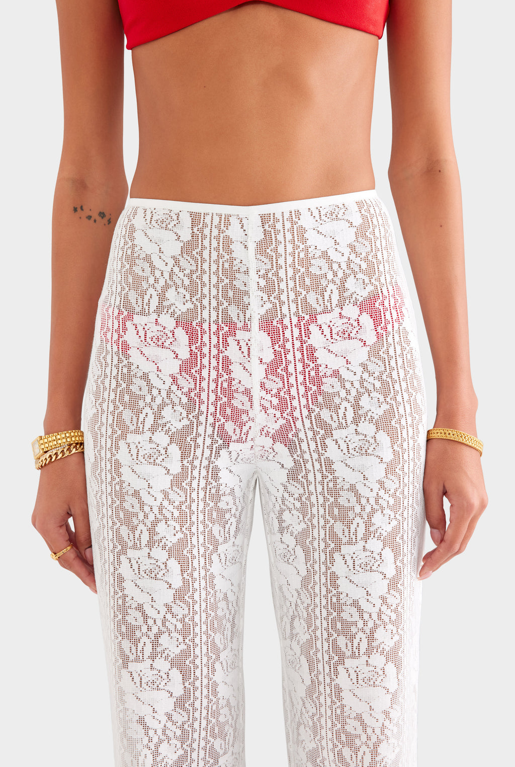 Lace Pynt Womens Cotton Lace Pant Off White | Venroy – VENROY