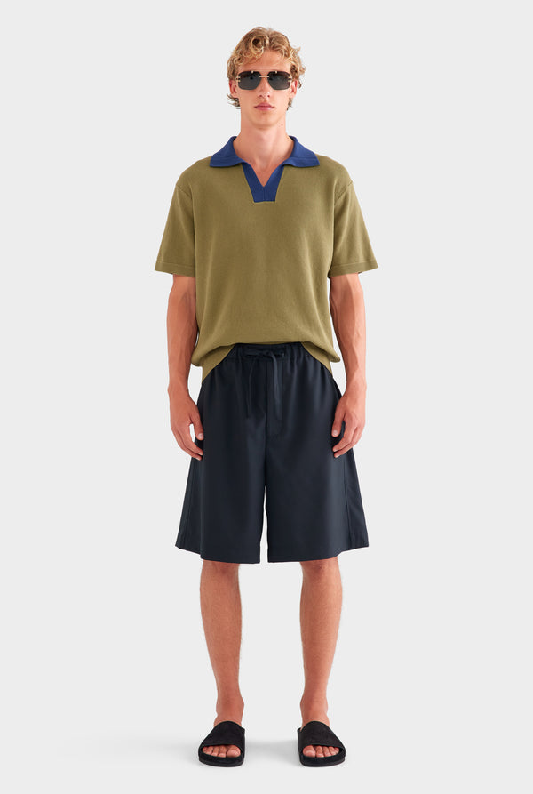 Relaxed Wool Short - Black