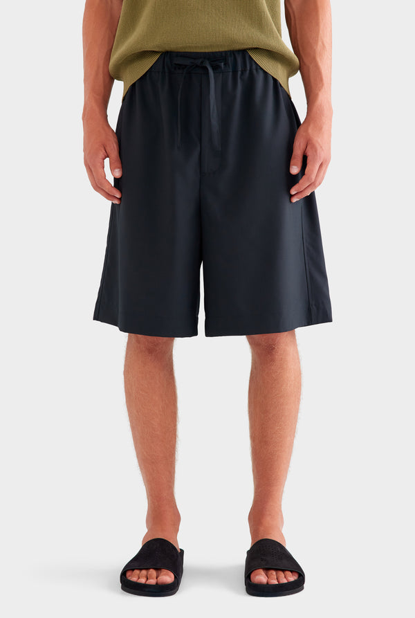 Relaxed Wool Short - Black
