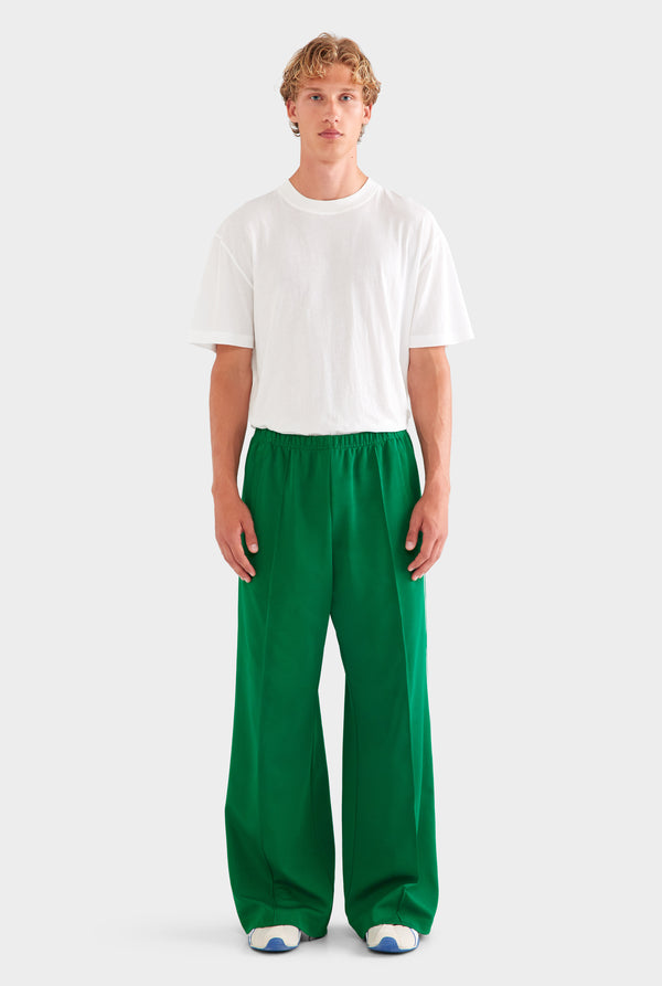 Wide Leg Jersey Track Pant - Bright Green