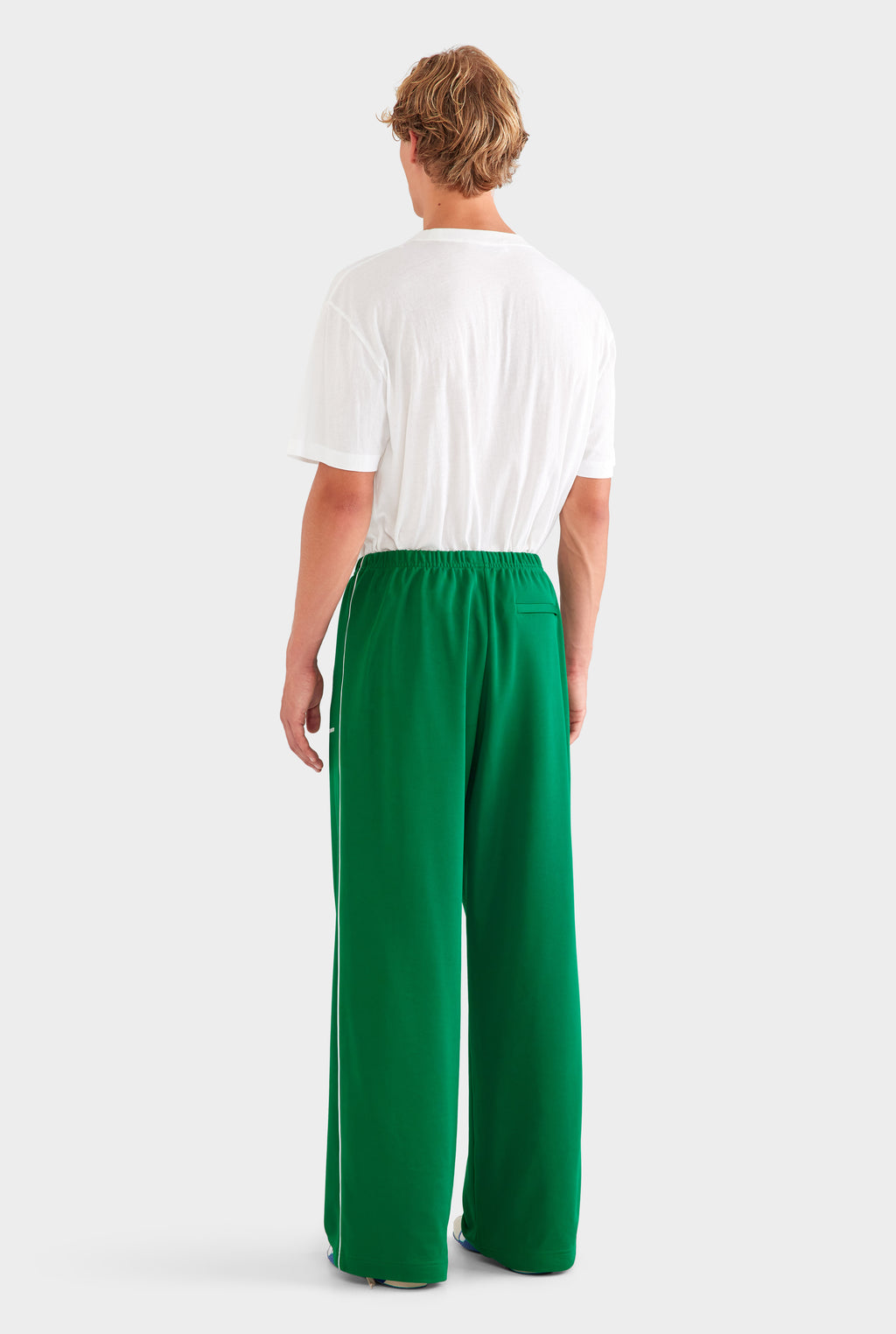 Wide Leg Jersey Track Pant - Bright Green