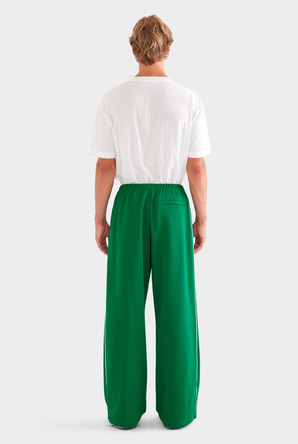 Wide Leg Jersey Track Pant - Bright Green