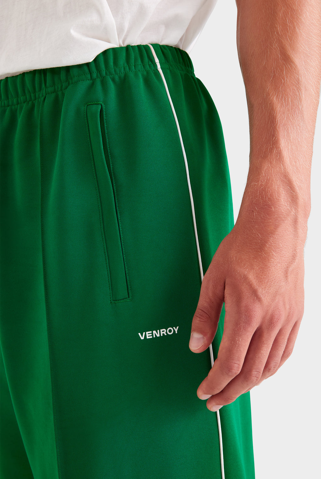 Wide Leg Jersey Track Pant - Bright Green
