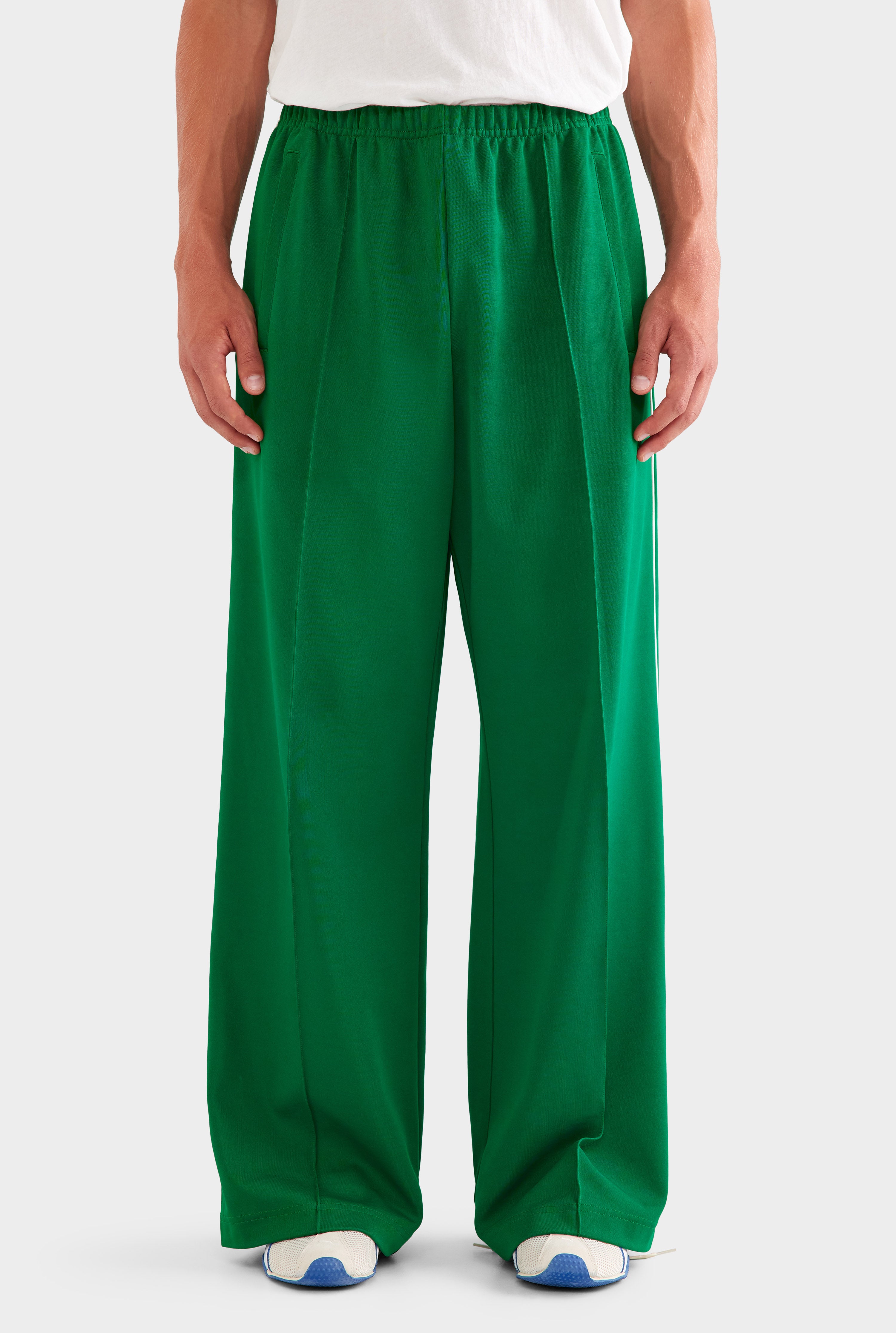 Wide Leg Jersey Track Pant - Bright Green