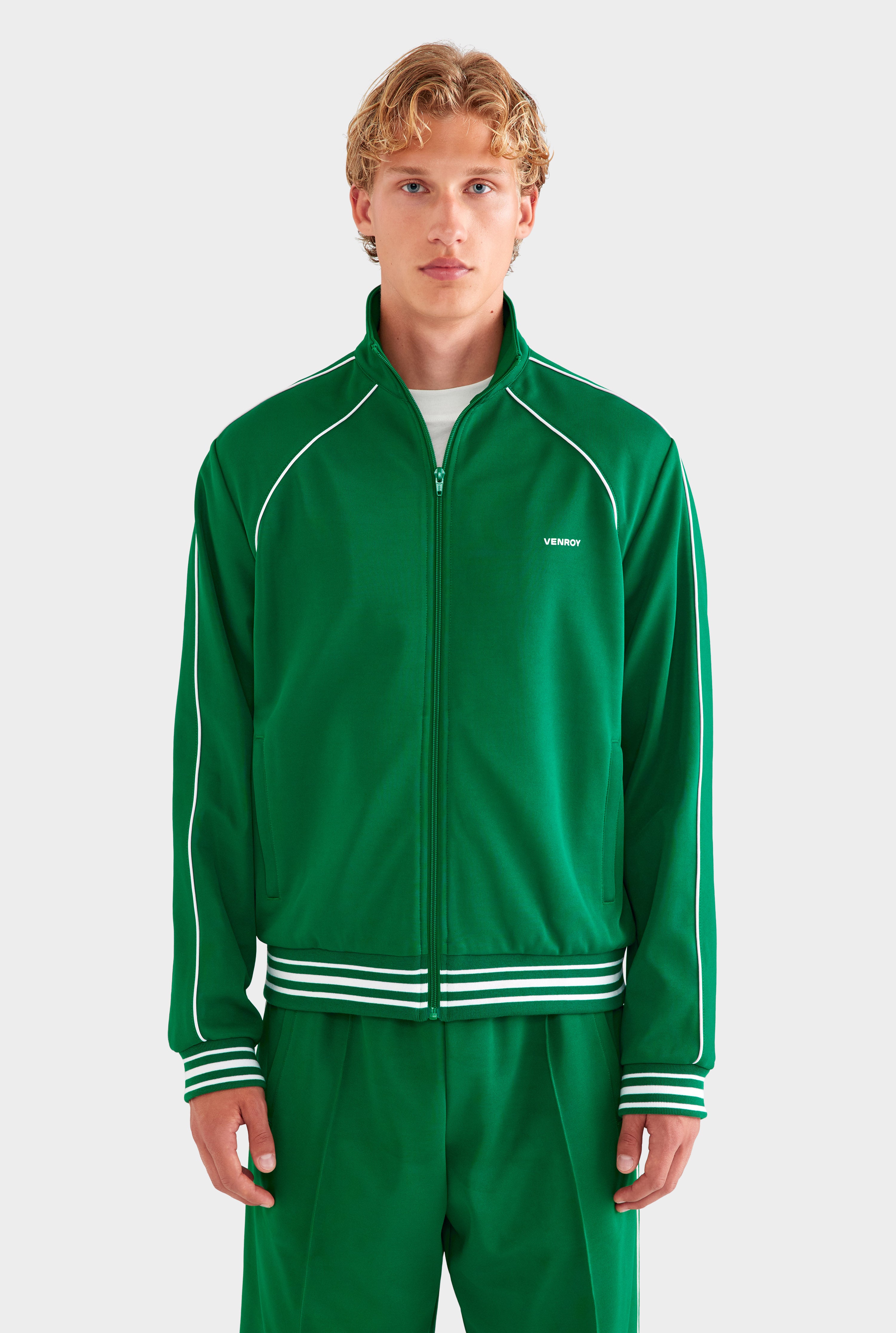 Jersey Zip Track Jacket - Bright Green