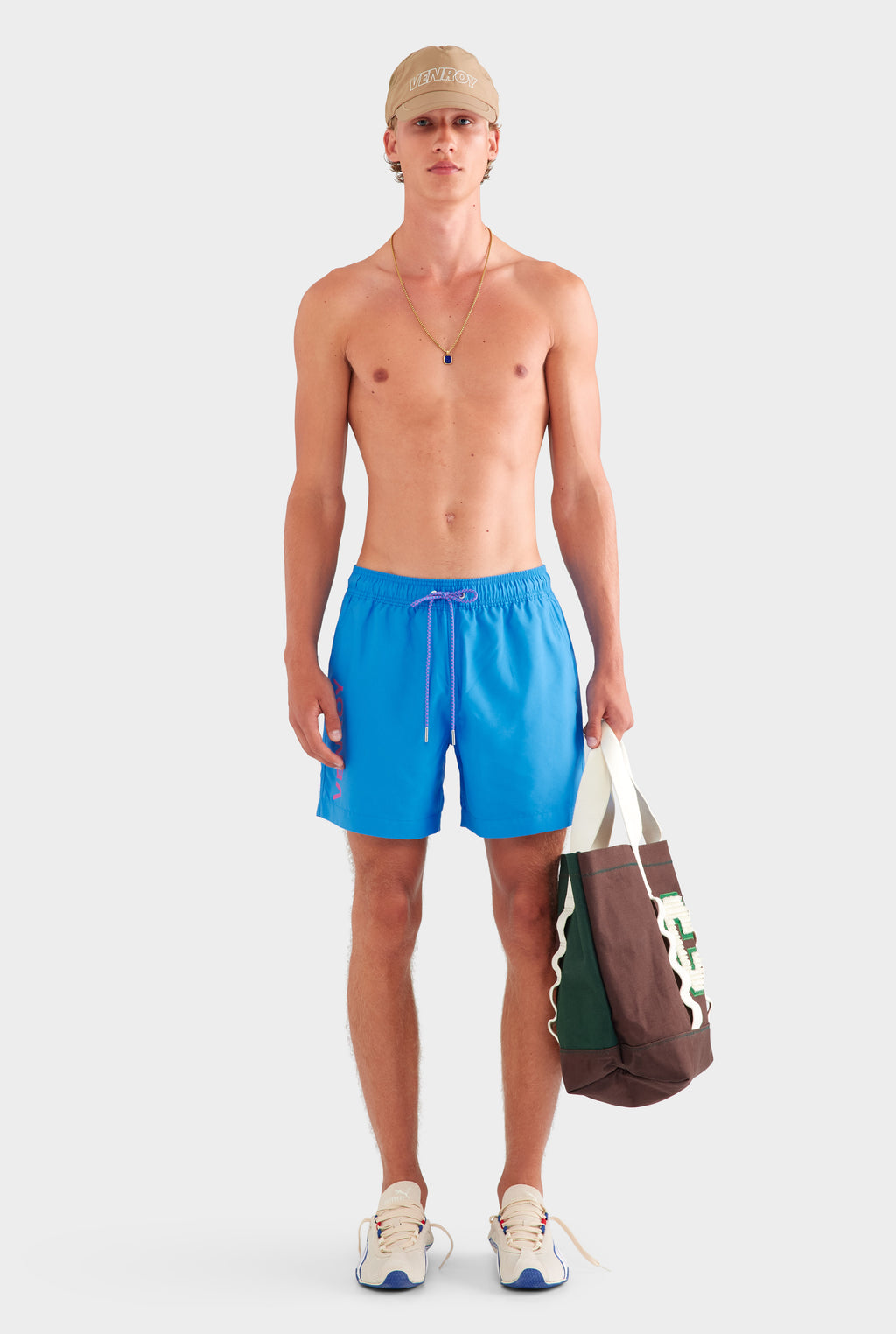 Printed Swim Short - Ocean Blue/Fuchsia