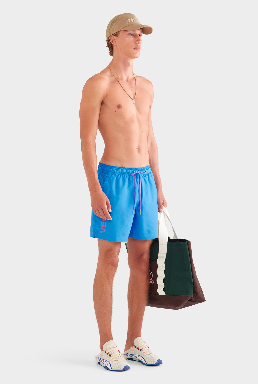 Printed Swim Short - Ocean Blue/Fuchsia