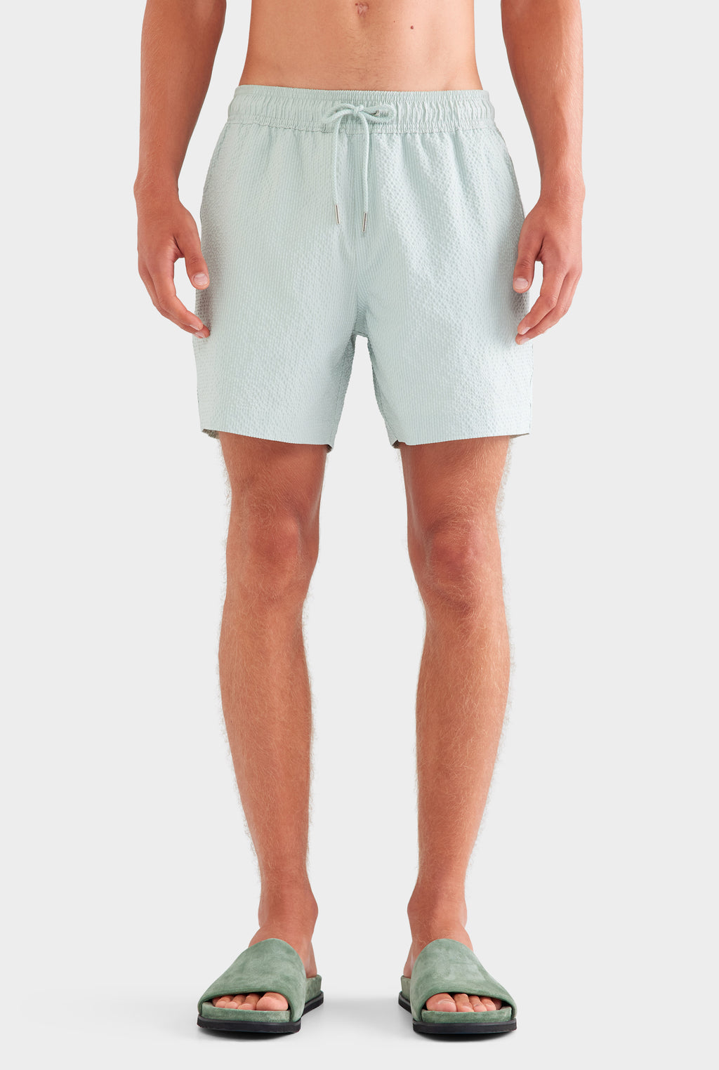 Seersucker Swim Short - Sea Spray Blue