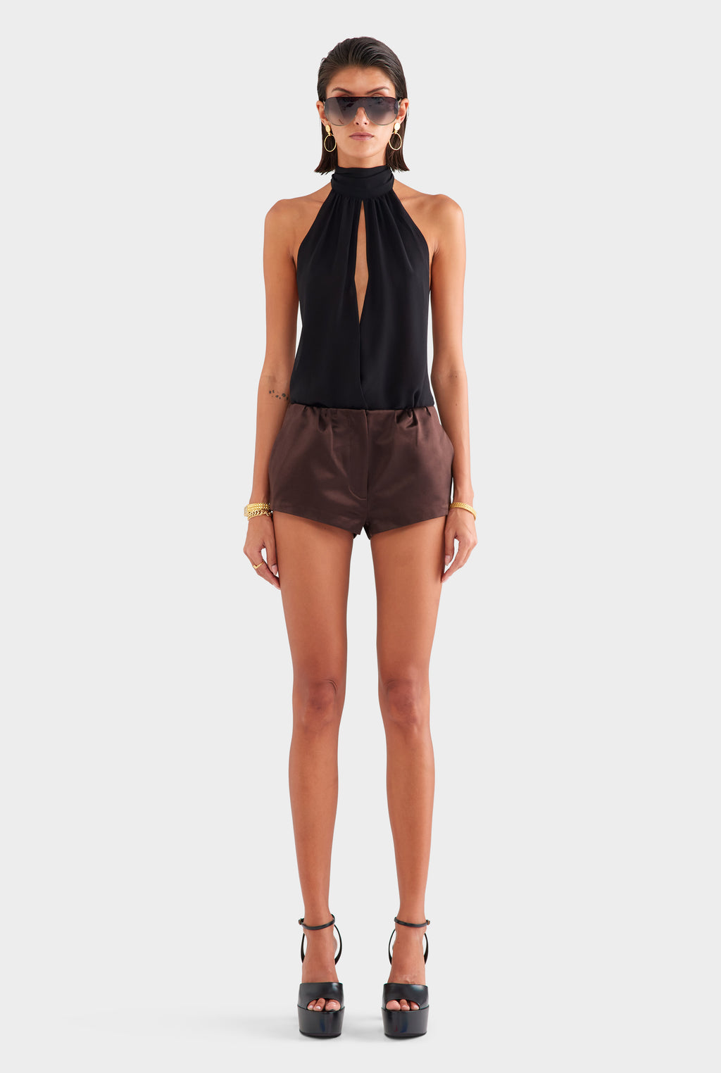 Silk Cotton Mini Short - Dark Chocolate