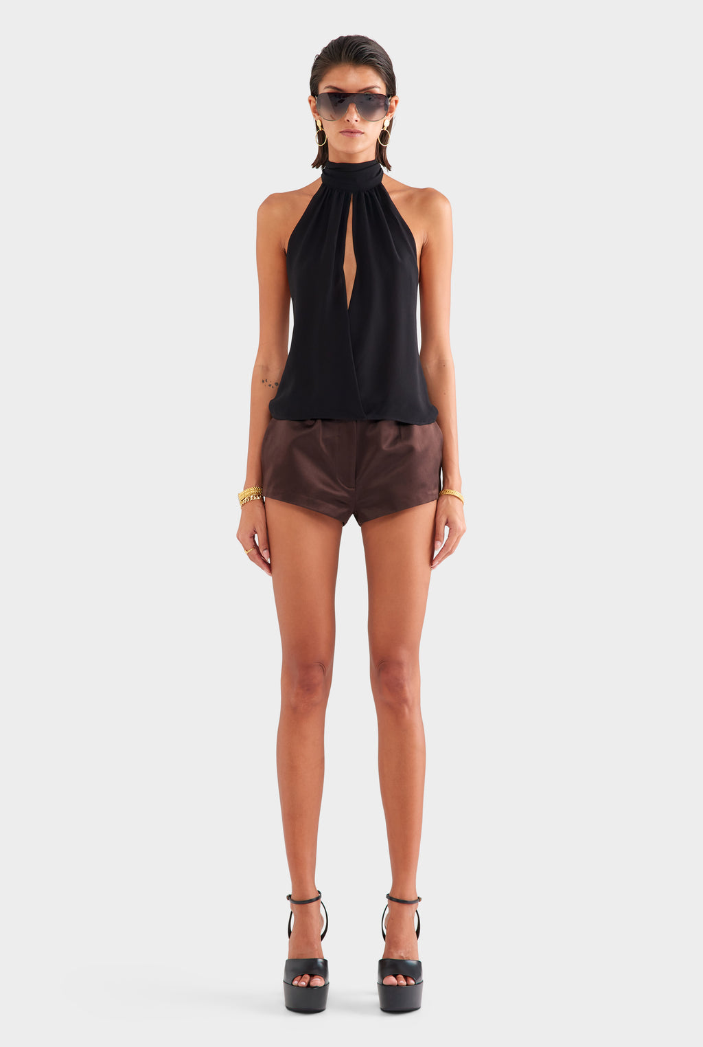 Silk Halter Top - Black