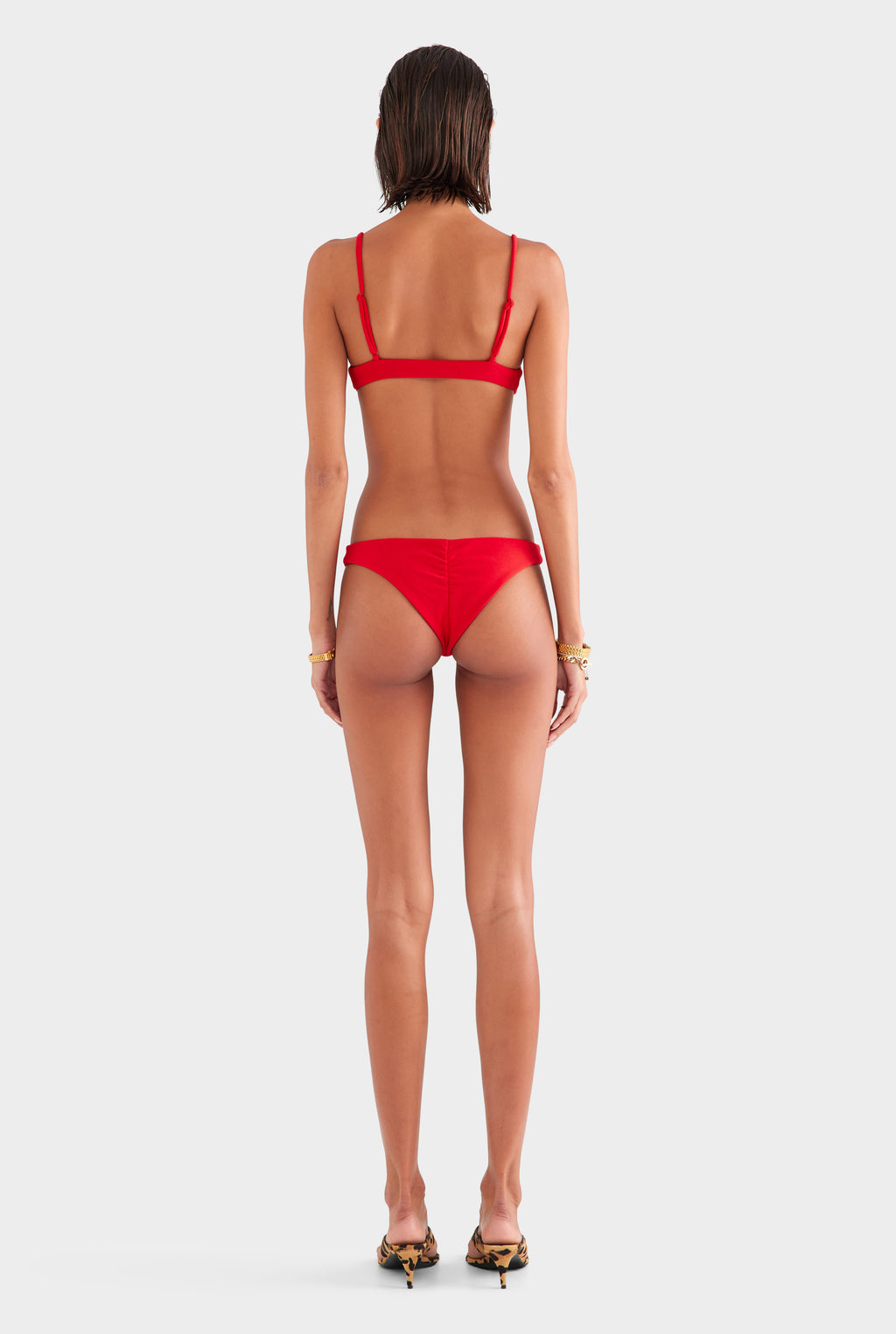 Terry Scoop Bikini Top - Red