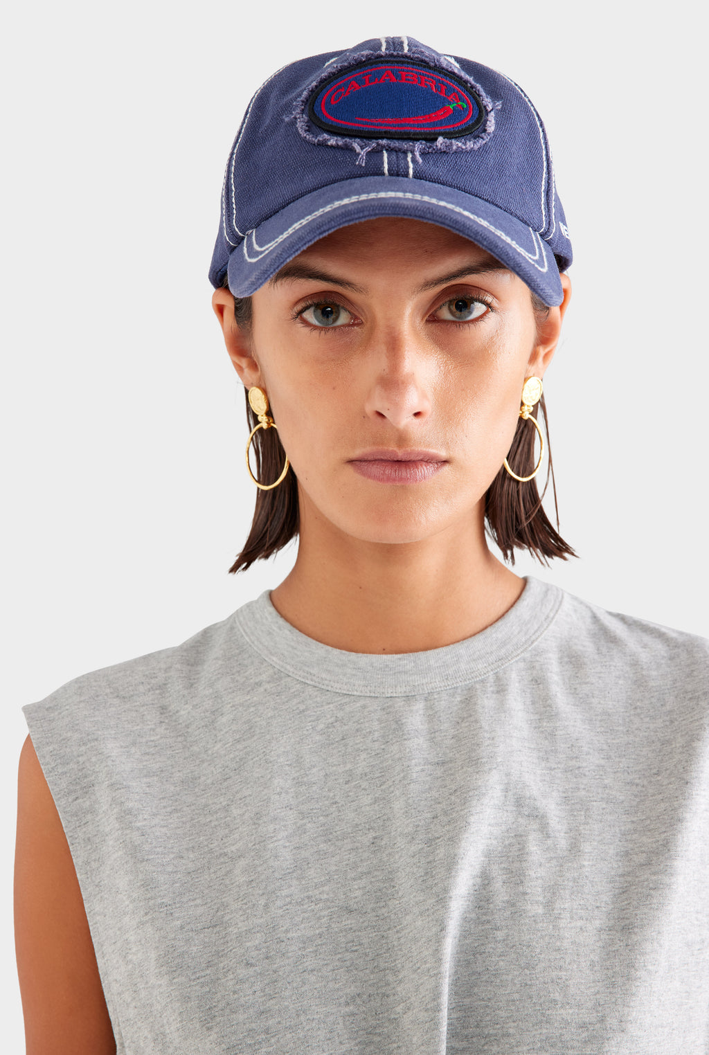 Calabria Washed Cotton Cap - Washed Navy