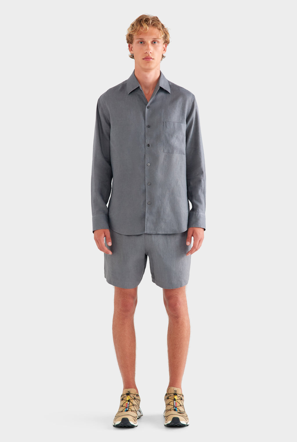 Relaxed Linen Shirt - Granite Grey