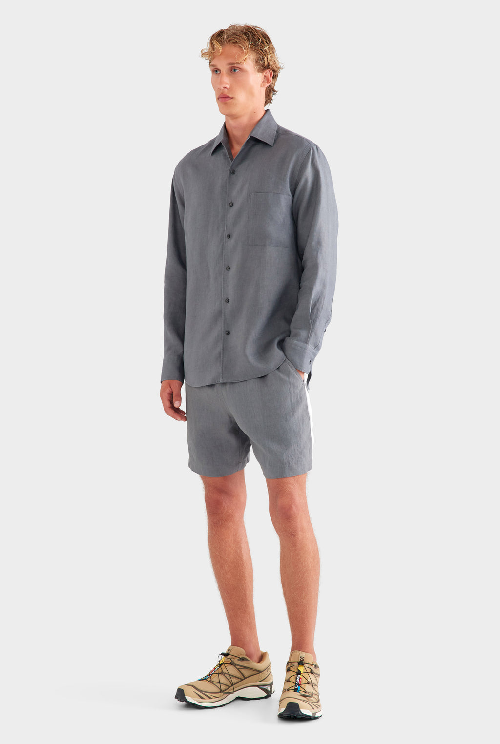 Relaxed Linen Shirt - Granite Grey