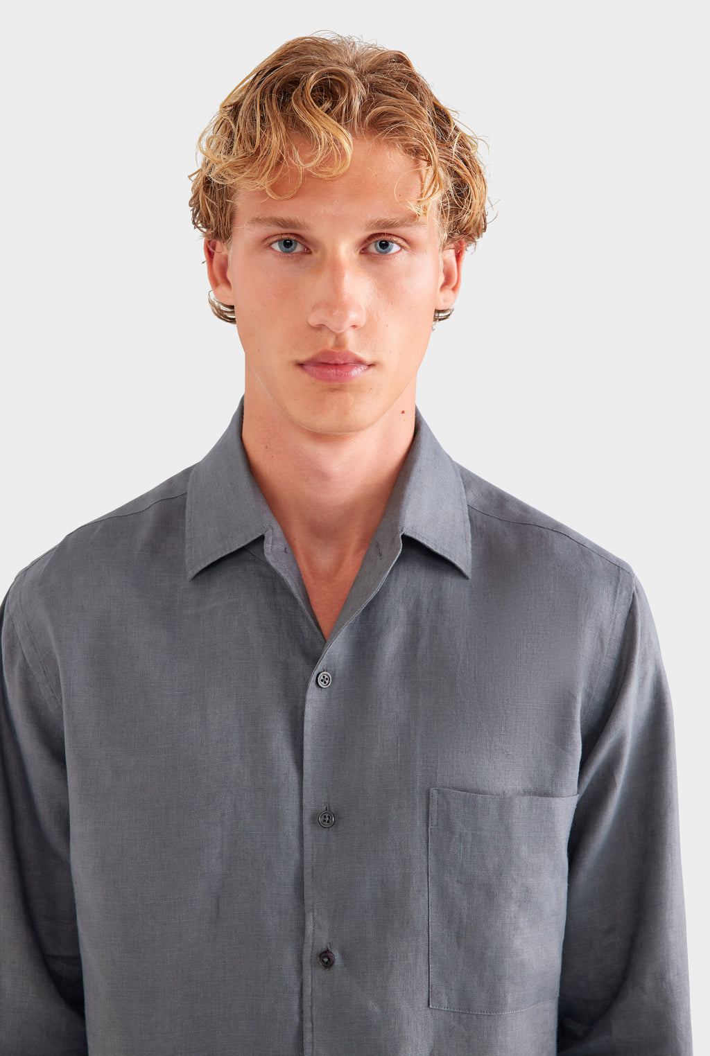 Relaxed Linen Shirt - Granite Grey