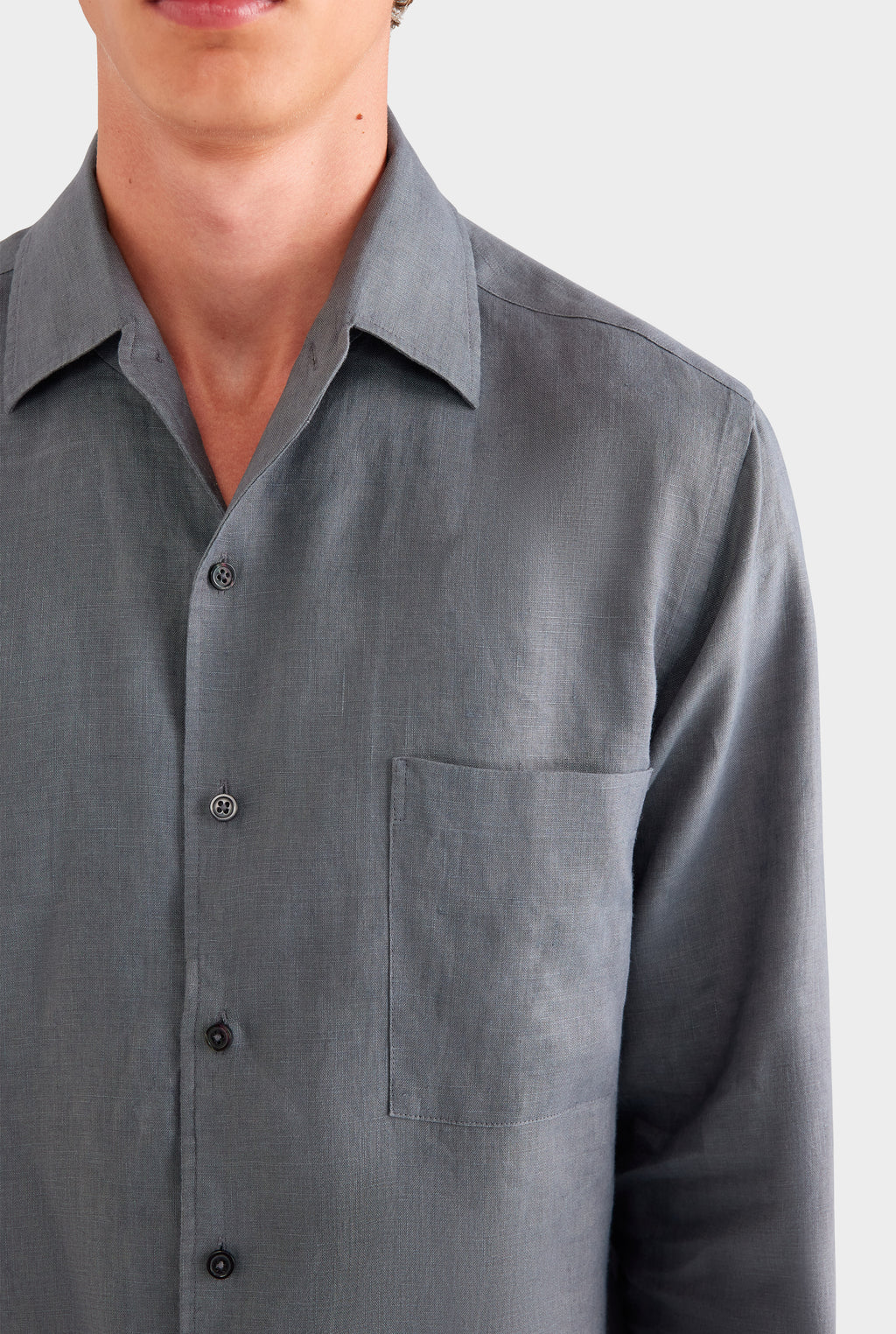 Relaxed Linen Shirt - Granite Grey