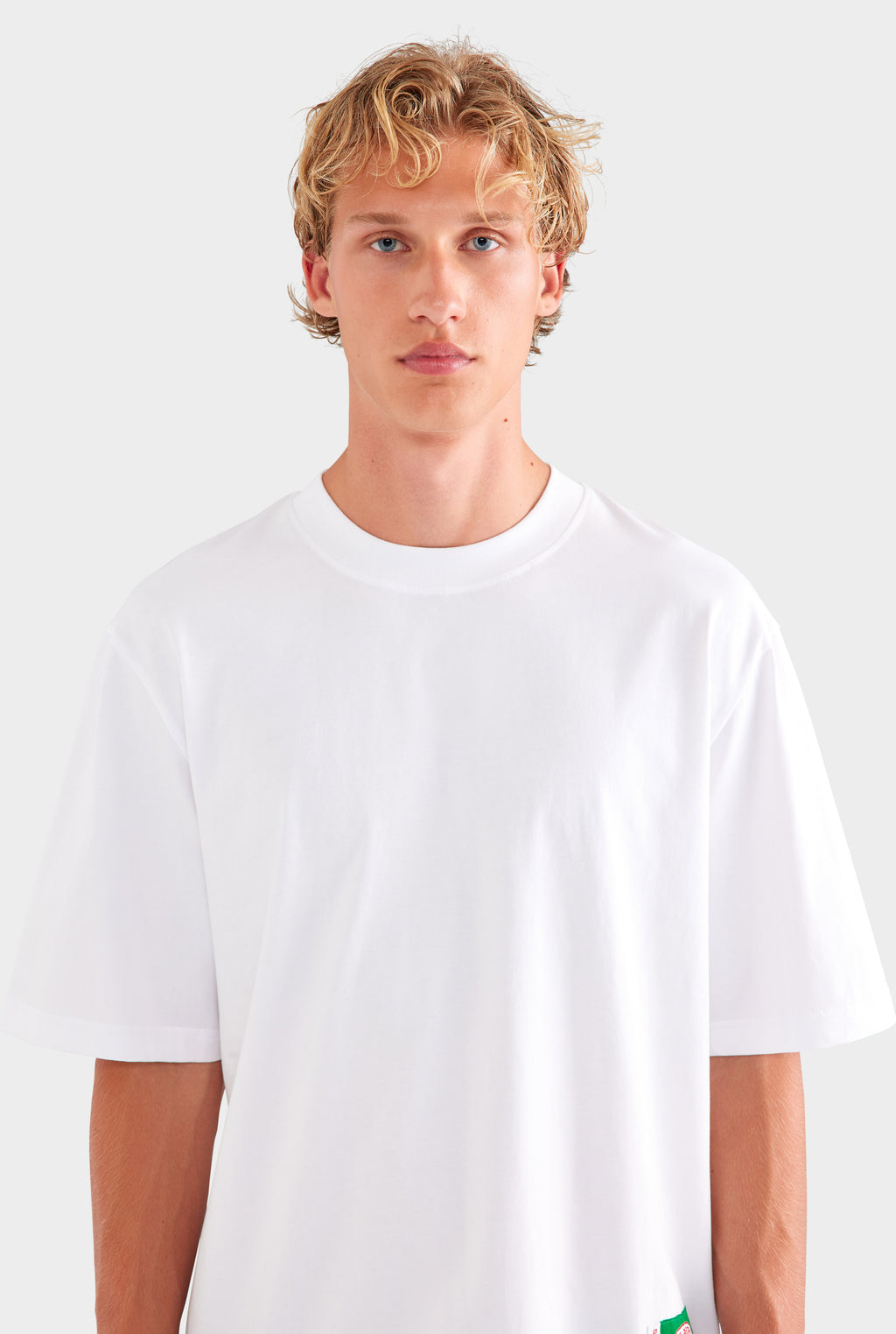 Oversized Cotton T Shirt - White/Multi Patch
