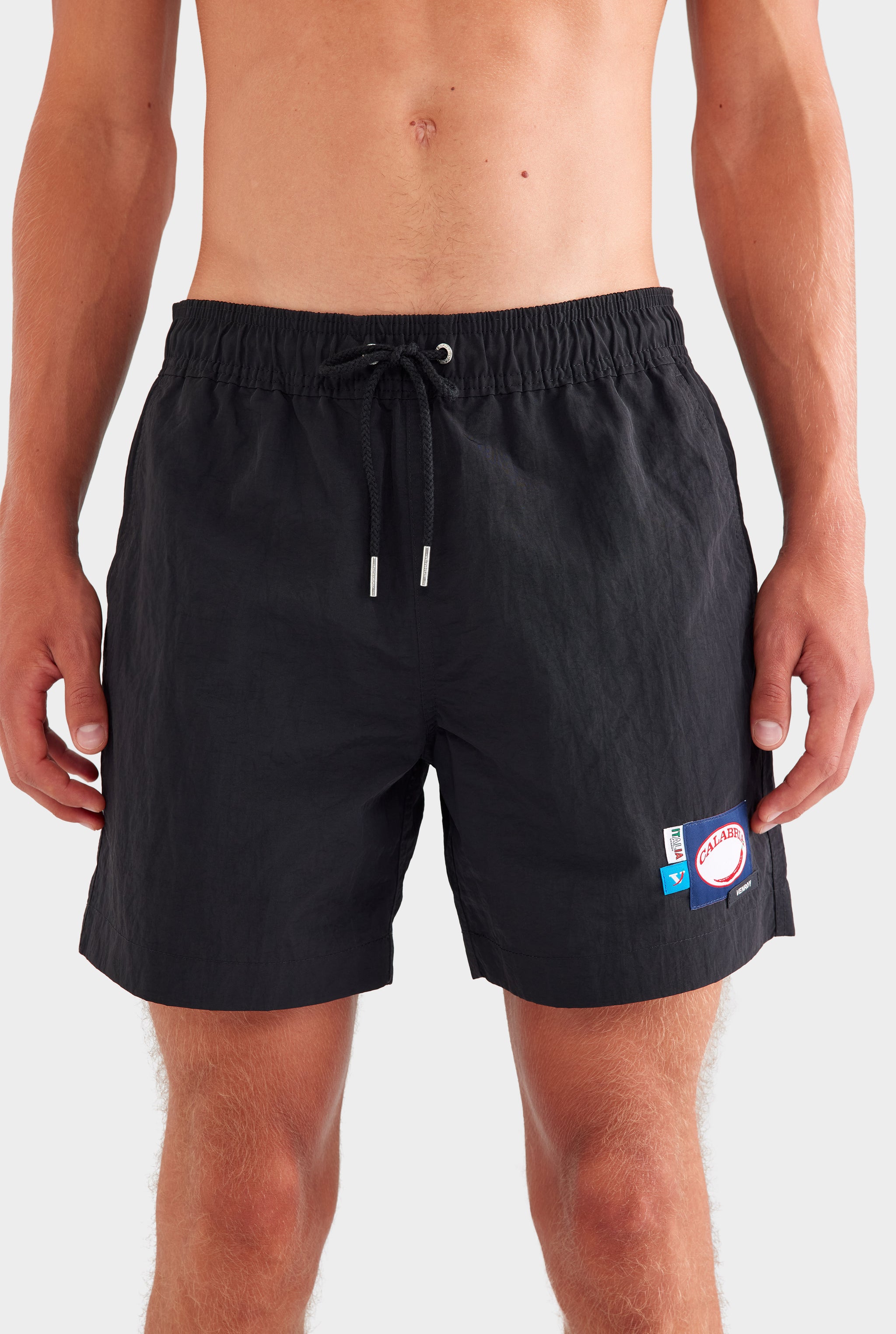 Nylon Swim Short - Black/Multi Patch