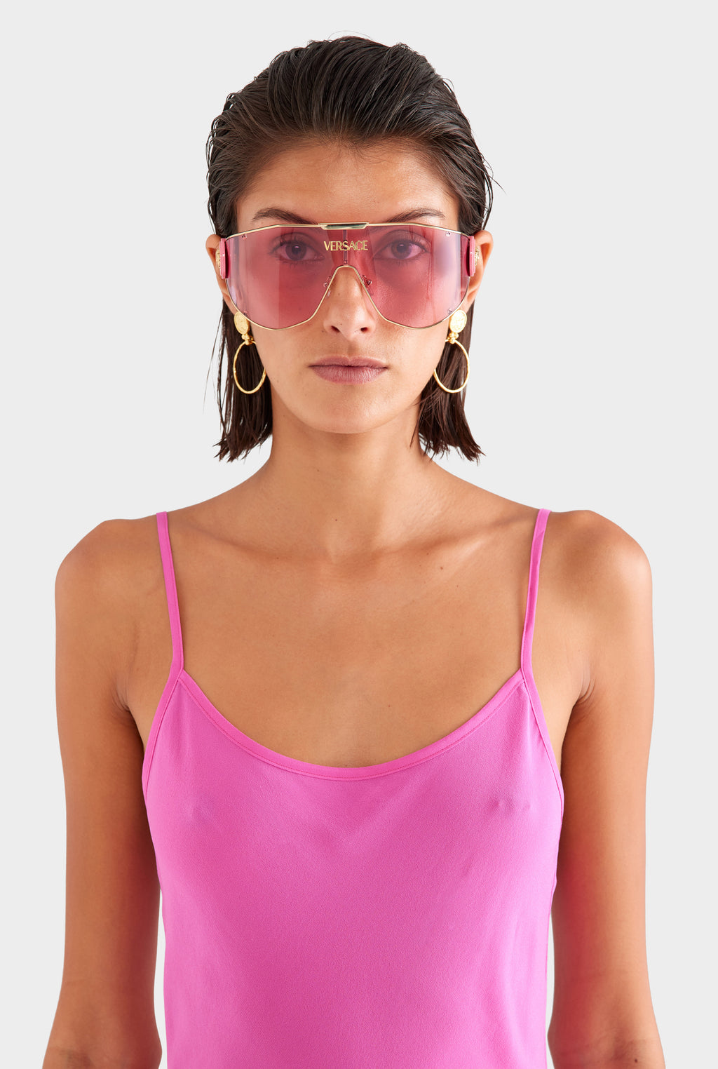 Silk Slip Mini Dress - Fuchsia